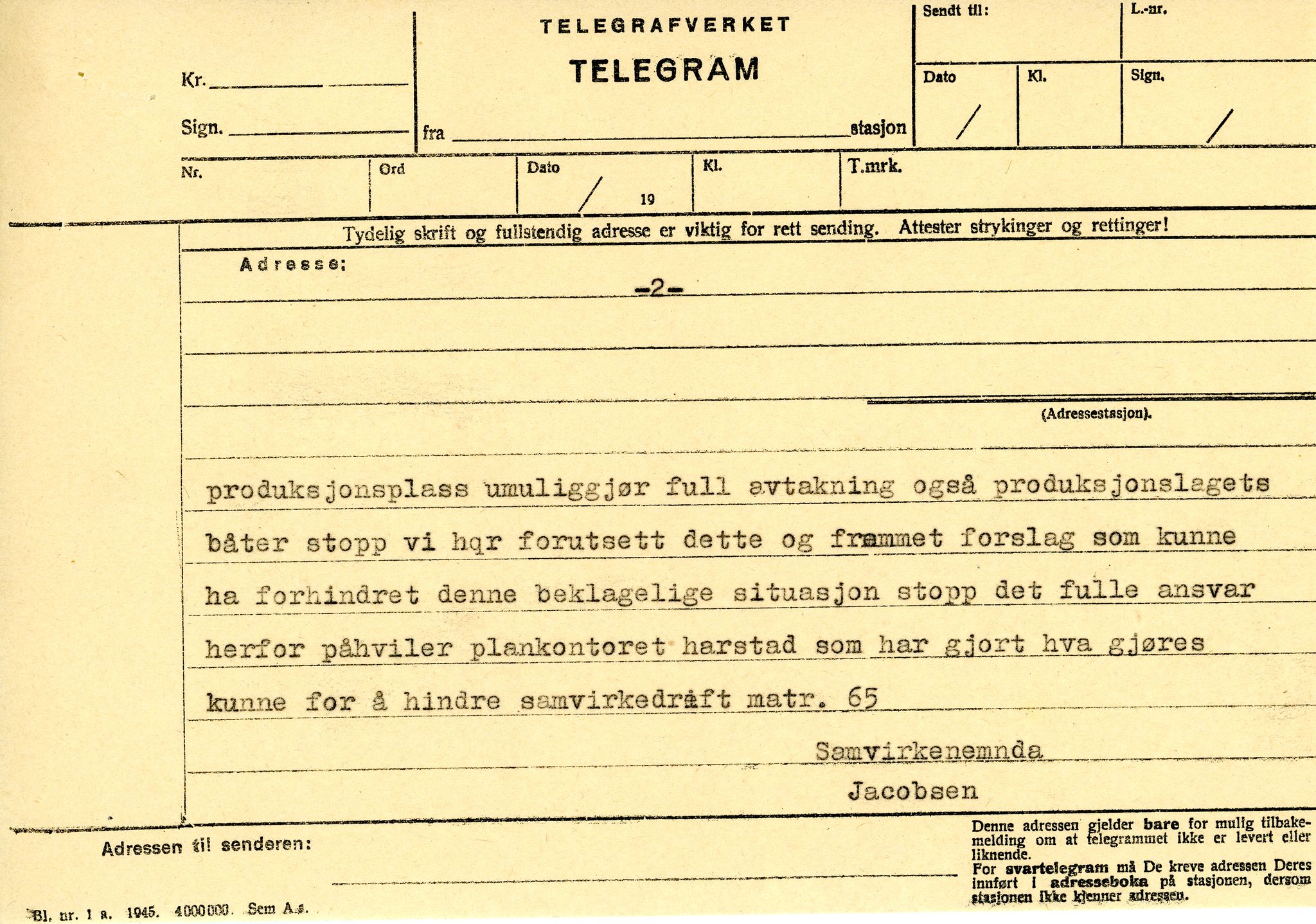 Vardø Fiskersamvirkelag, VAMU/A-0037/D/Da/L0004: Korrespondanse Ko-Ma, 1945-1950