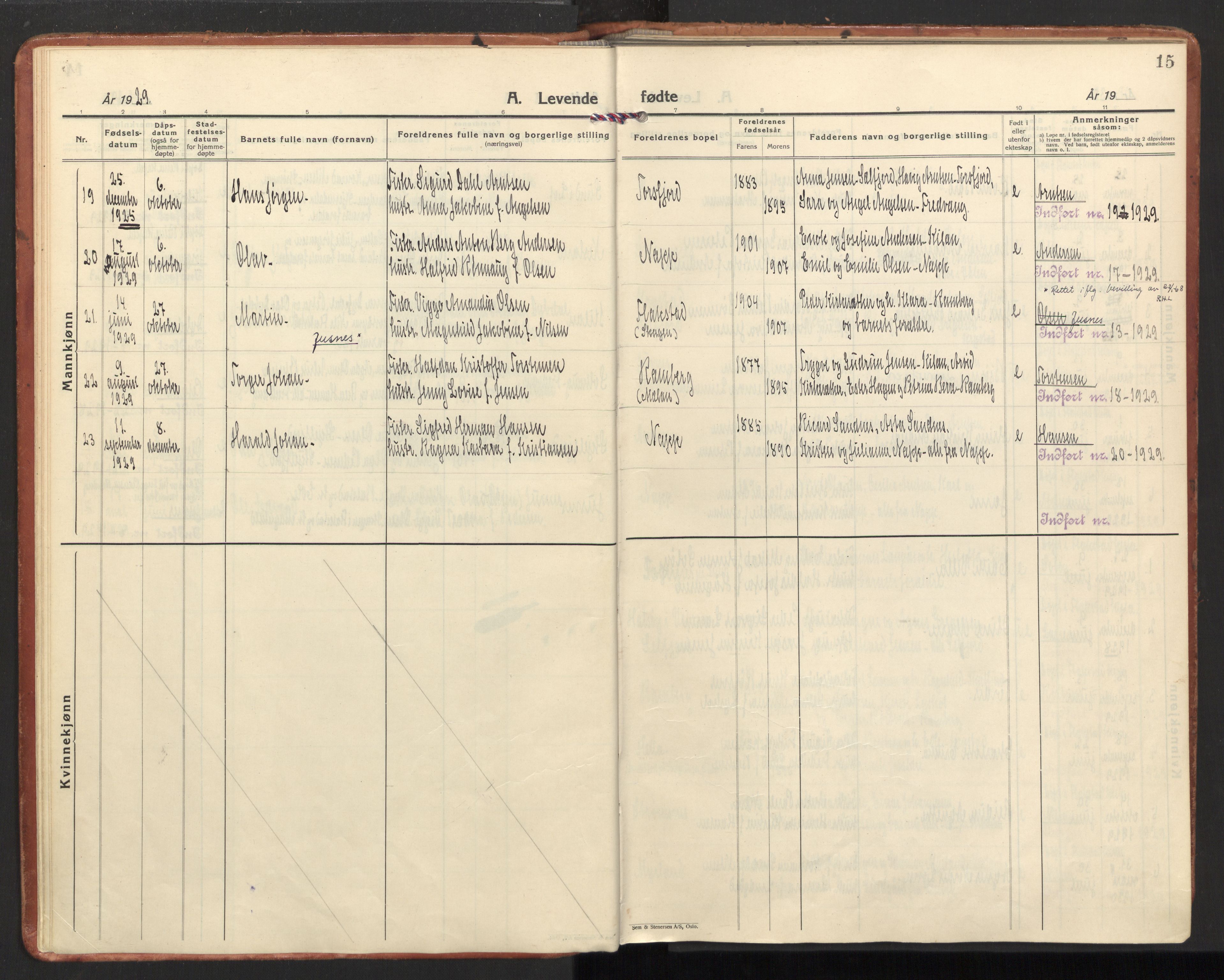 Ministerialprotokoller, klokkerbøker og fødselsregistre - Nordland, AV/SAT-A-1459/885/L1211: Parish register (official) no. 885A11, 1927-1938, p. 15