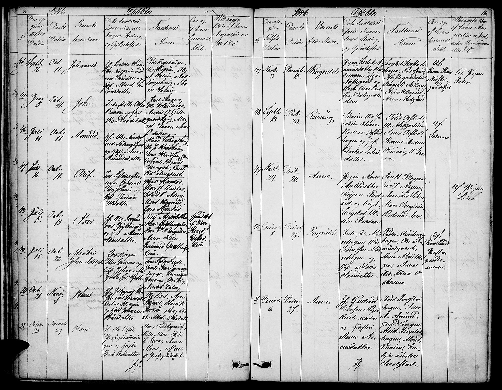 Sør-Fron prestekontor, SAH/PREST-010/H/Ha/Hab/L0001: Parish register (copy) no. 1, 1844-1863, p. 16
