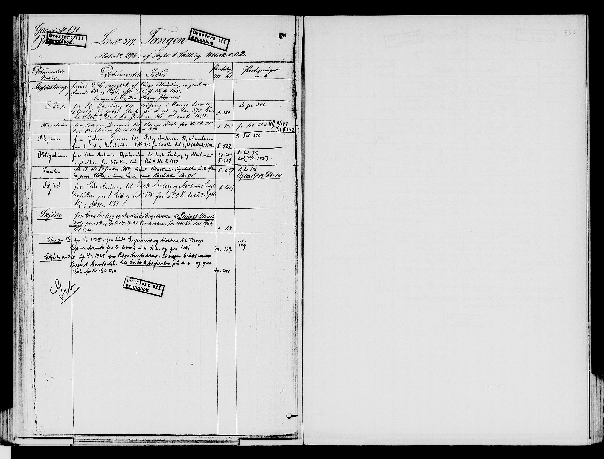 Nord-Hedmark sorenskriveri, SAH/TING-012/H/Ha/Had/Hade/L0001B: Mortgage register no. 4.1b, 1871-1940, p. 350