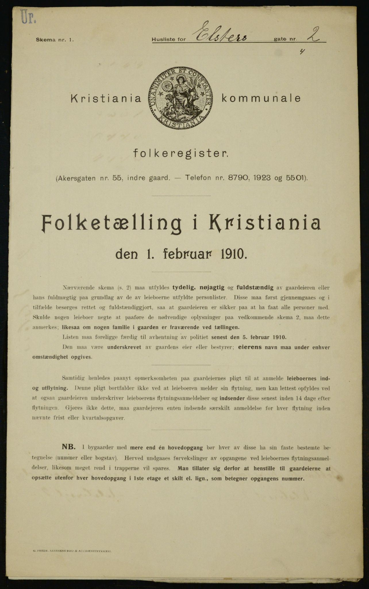 OBA, Municipal Census 1910 for Kristiania, 1910, p. 19084