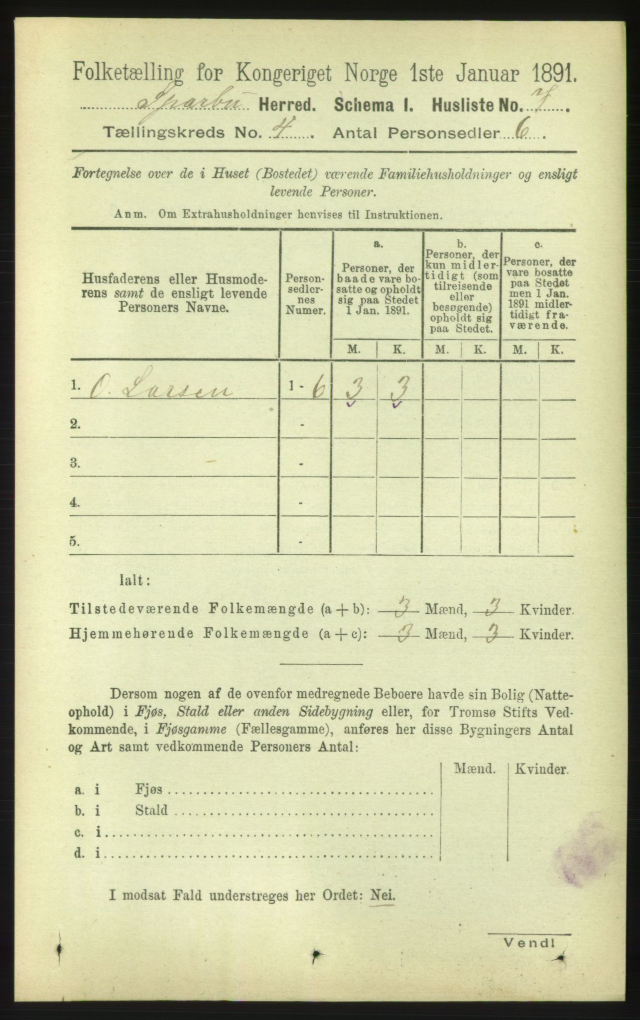 RA, 1891 census for 1731 Sparbu, 1891, p. 1328