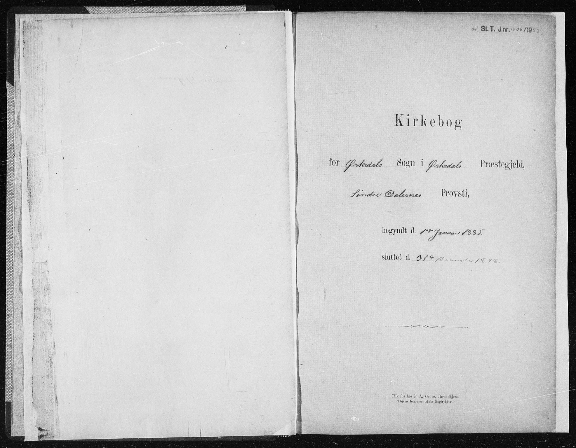 Ministerialprotokoller, klokkerbøker og fødselsregistre - Sør-Trøndelag, AV/SAT-A-1456/668/L0818: Parish register (copy) no. 668C07, 1885-1898