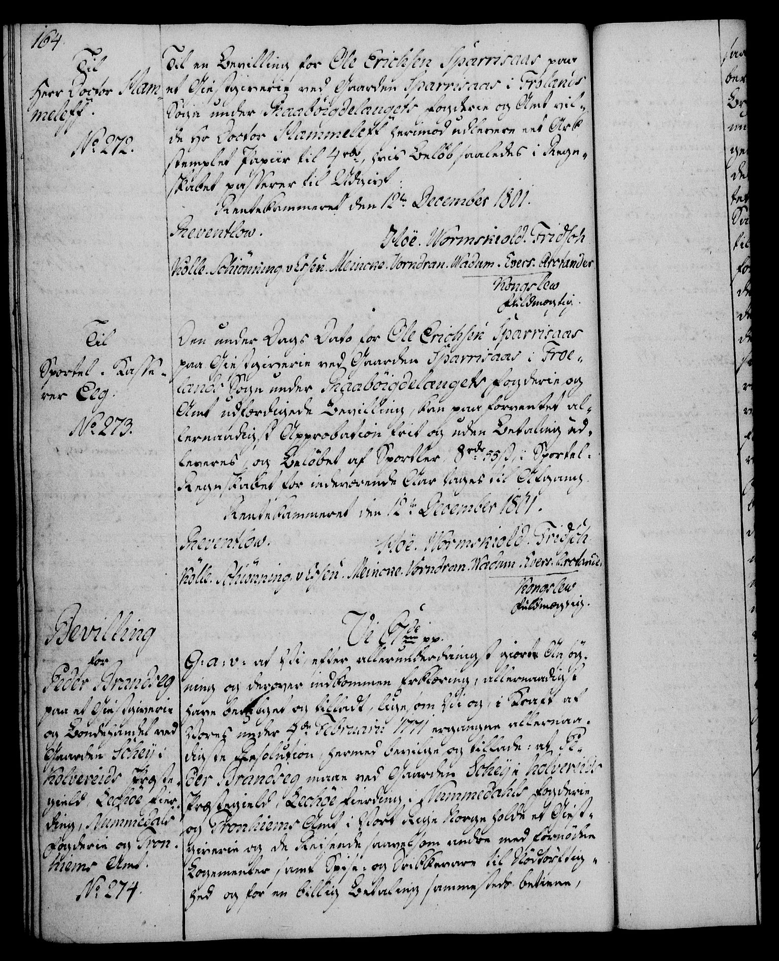 Rentekammeret, Kammerkanselliet, AV/RA-EA-3111/G/Gg/Gga/L0017: Norsk ekspedisjonsprotokoll med register (merket RK 53.17), 1801-1803, p. 164