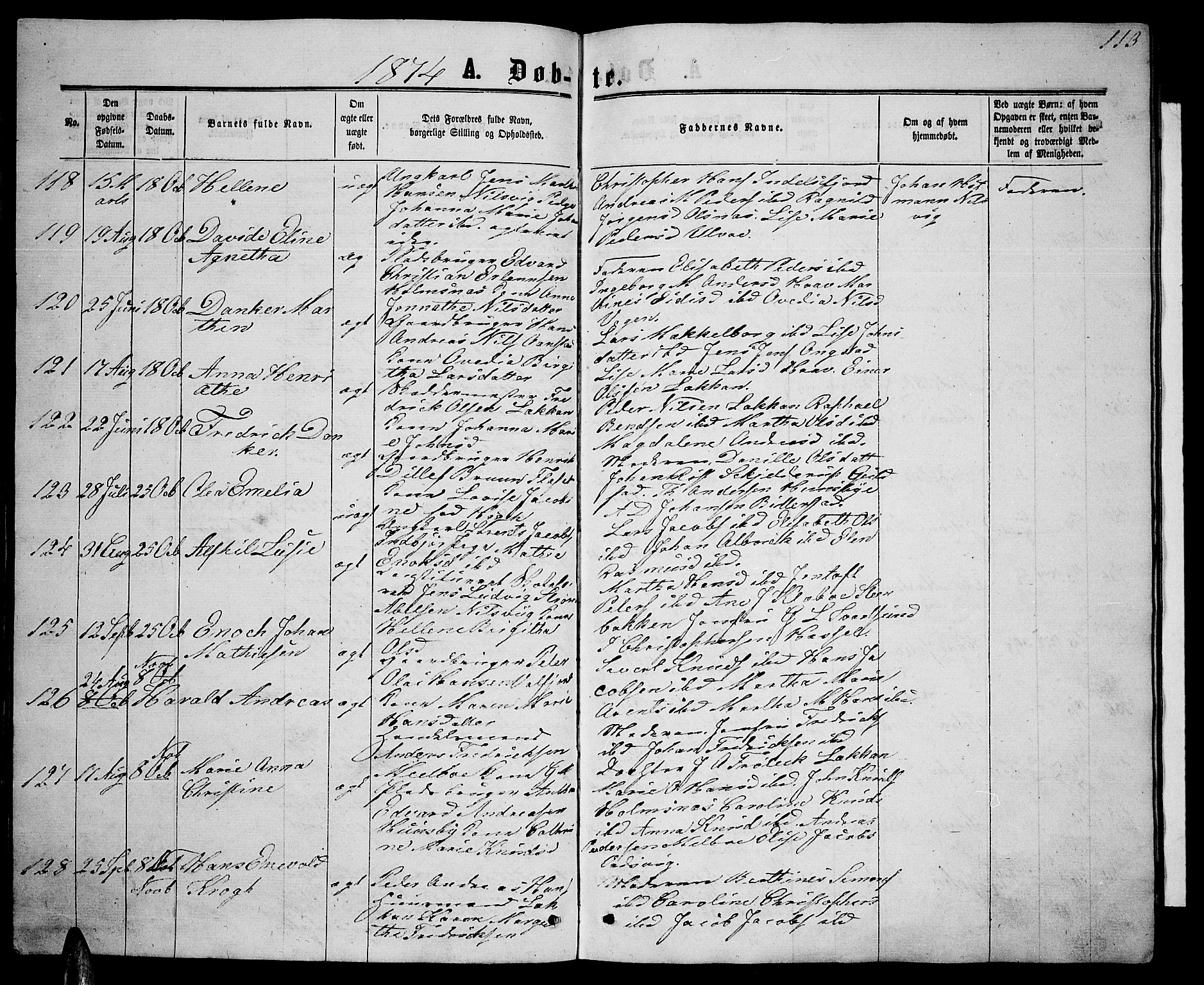 Ministerialprotokoller, klokkerbøker og fødselsregistre - Nordland, AV/SAT-A-1459/888/L1266: Parish register (copy) no. 888C04, 1864-1877, p. 113