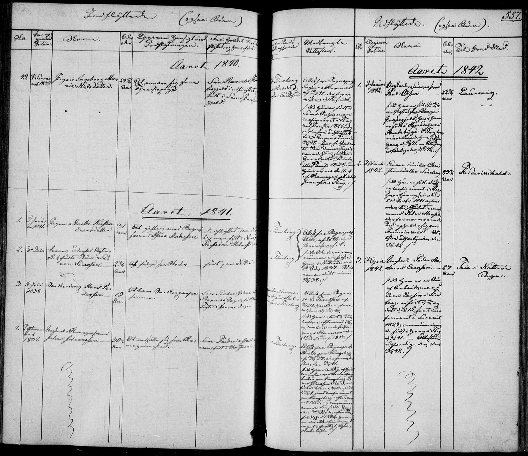 Tønsberg kirkebøker, AV/SAKO-A-330/F/Fa/L0006: Parish register (official) no. I 6, 1836-1844, p. 557