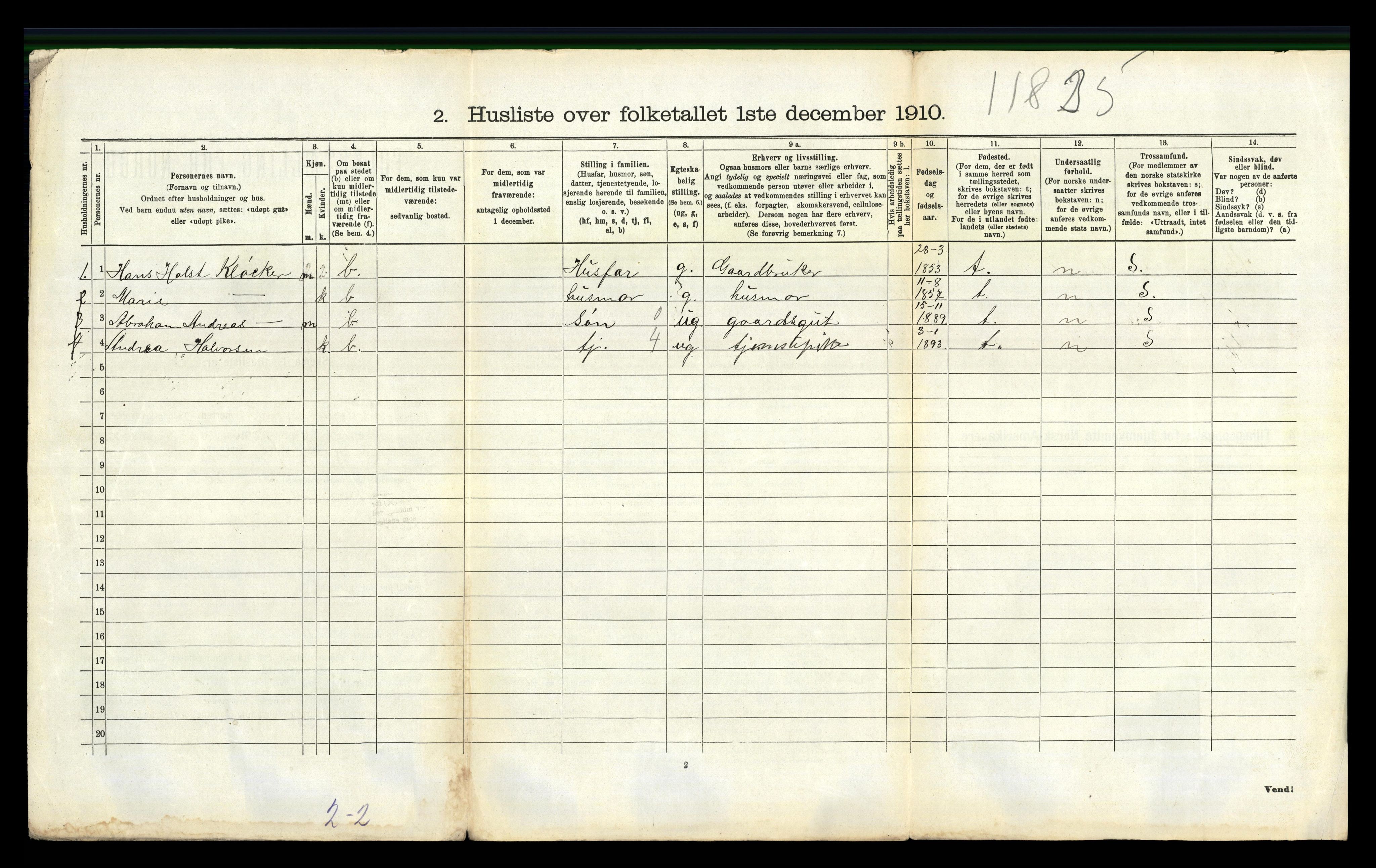 RA, 1910 census for Gjerpen, 1910, p. 1464