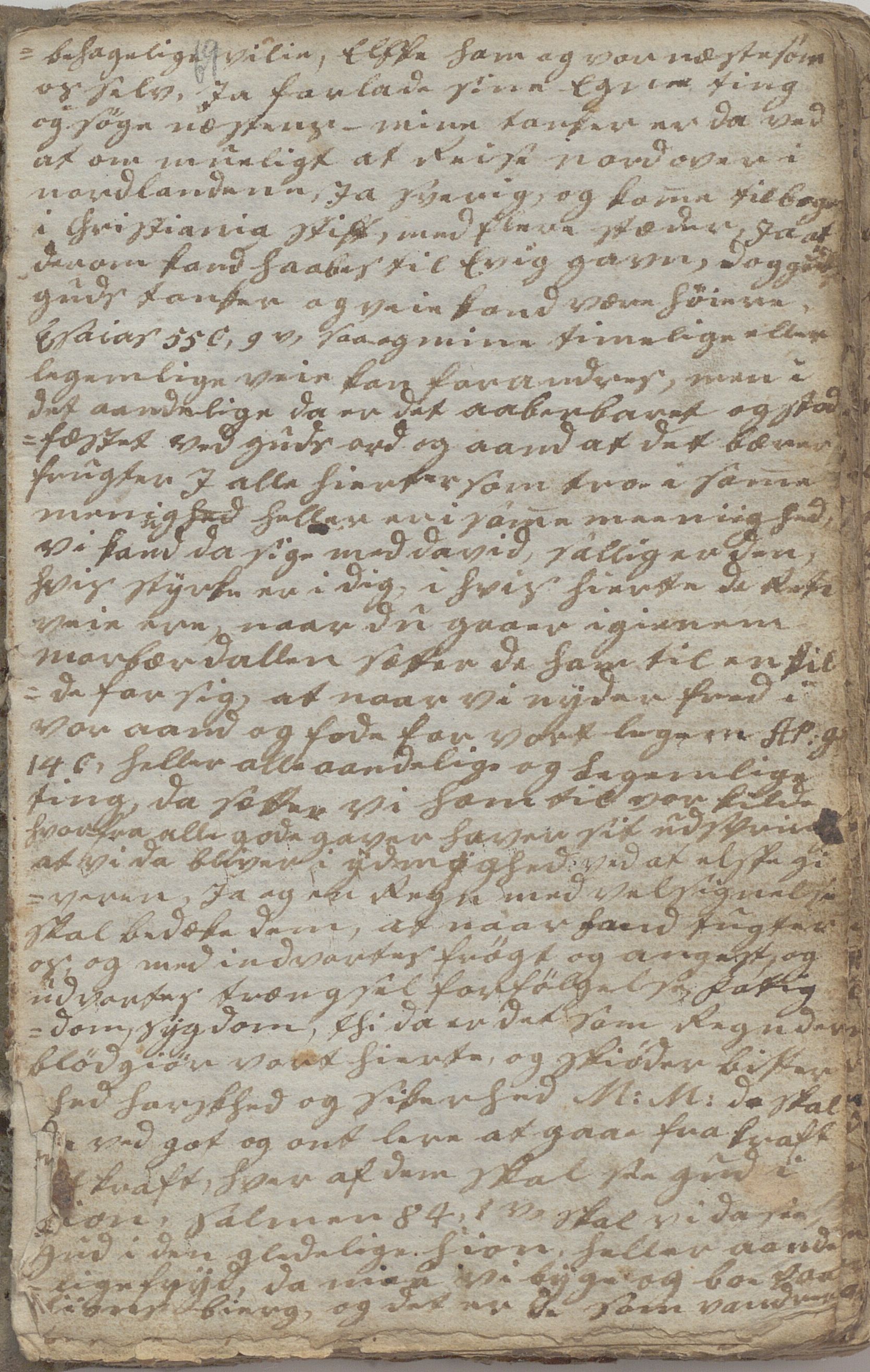 Heggtveitsamlingen, TMF/A-1007/H/L0046/0007: Brev, kopibøker, prekener, manus etc.  / "Fossem" - Kopibok. Sanger og brev, 1800-1802, p. 69