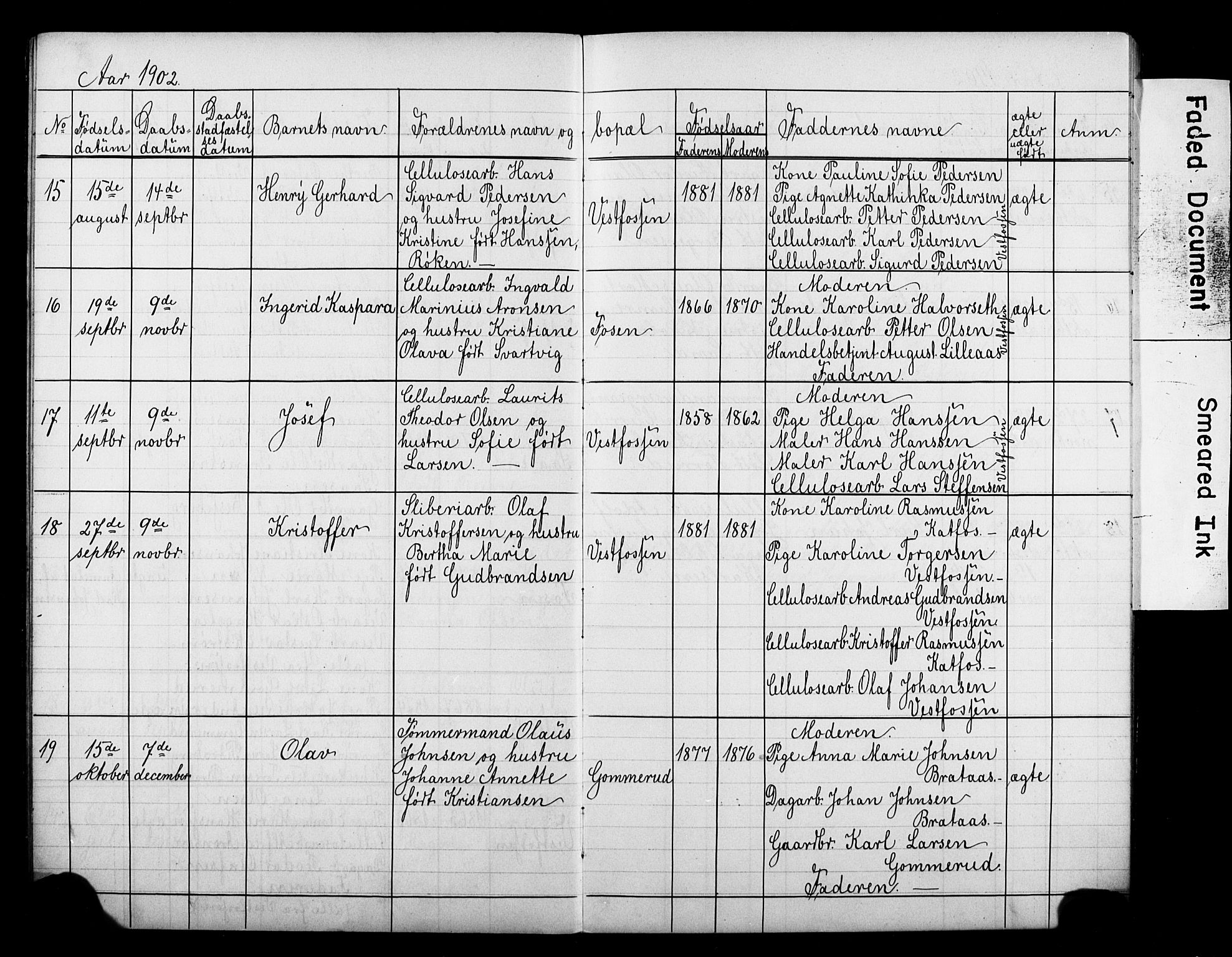 Eiker kirkebøker, AV/SAKO-A-4/F/Fb/L0008: Parish register (official) no. II 8, 1902-1913