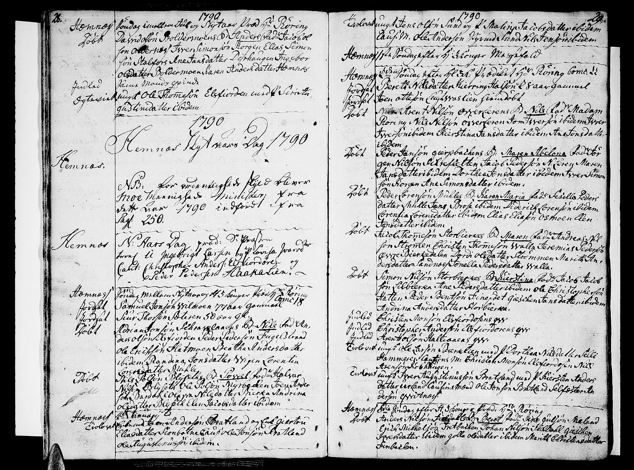 Ministerialprotokoller, klokkerbøker og fødselsregistre - Nordland, SAT/A-1459/825/L0349: Parish register (official) no. 825A05 /1, 1789-1806, p. 28-29