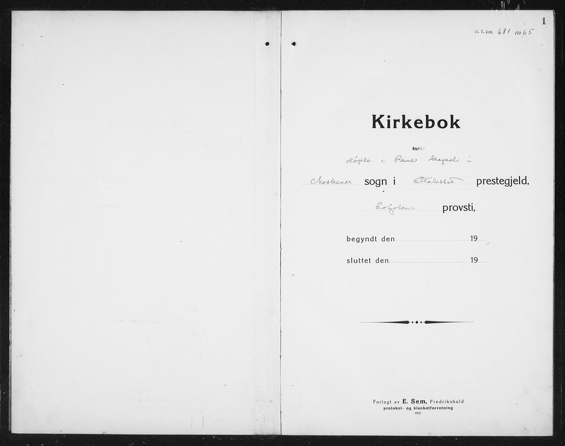 Ministerialprotokoller, klokkerbøker og fødselsregistre - Nordland, AV/SAT-A-1459/887/L1229: Parish register (copy) no. 887C01, 1916-1935, p. 1