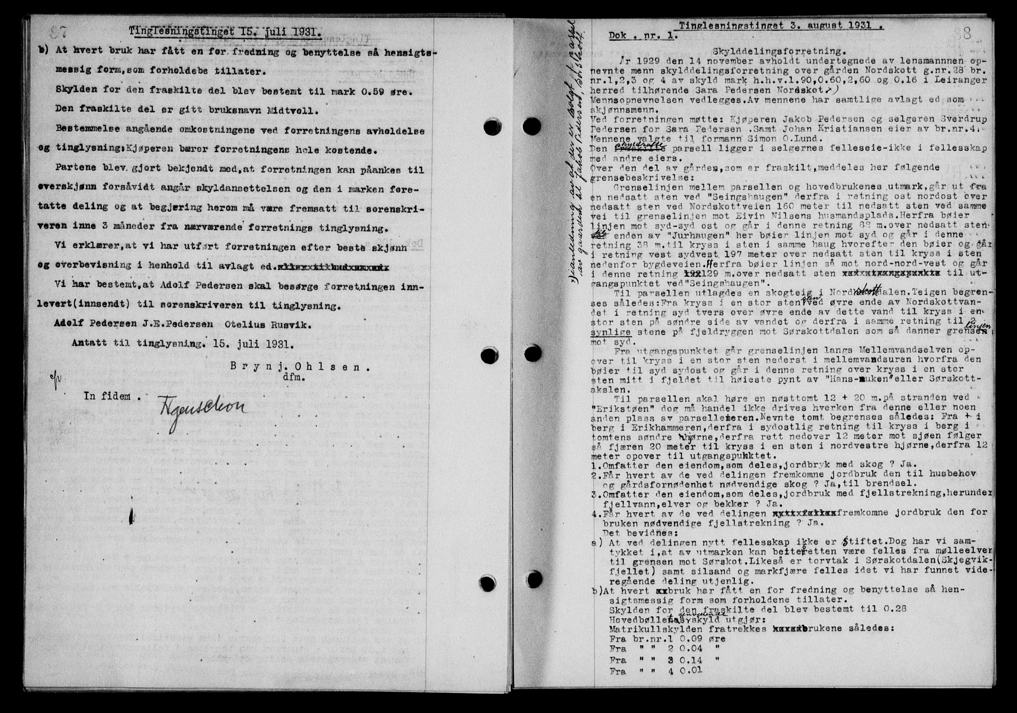 Steigen og Ofoten sorenskriveri, SAT/A-0030/1/2/2C/L0019: Mortgage book no. 22, 1931-1931, Deed date: 03.08.1931