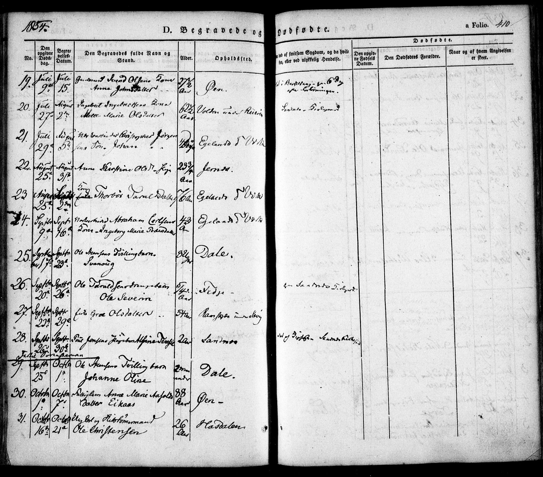 Søndeled sokneprestkontor, AV/SAK-1111-0038/F/Fa/L0002: Parish register (official) no. A 2, 1839-1860, p. 410