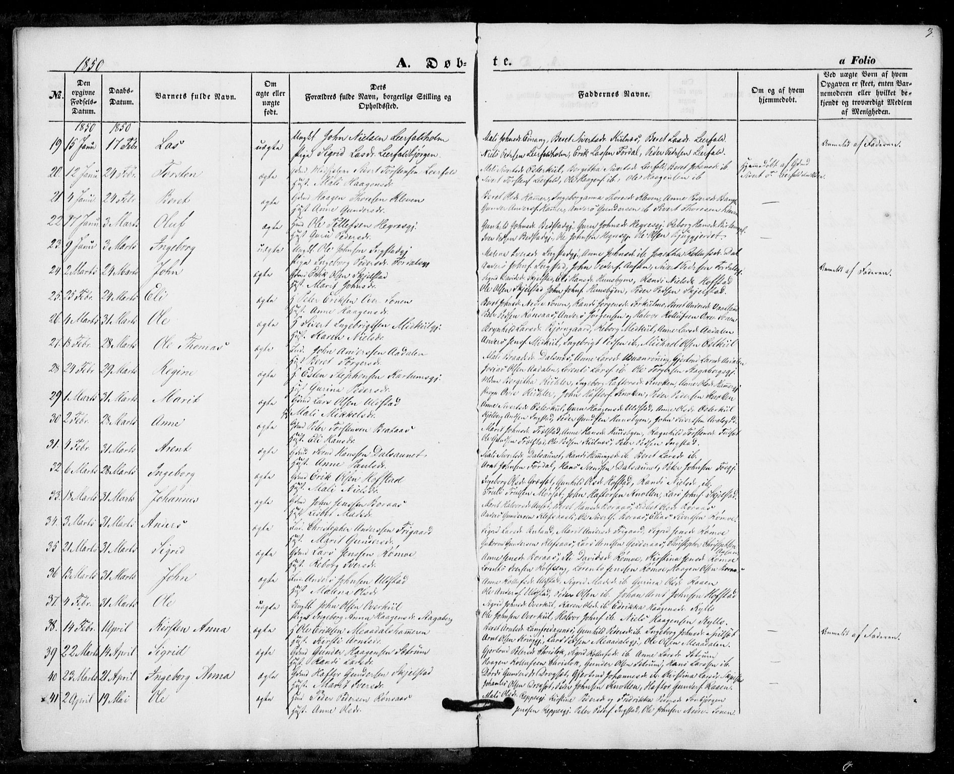 Ministerialprotokoller, klokkerbøker og fødselsregistre - Nord-Trøndelag, SAT/A-1458/703/L0028: Parish register (official) no. 703A01, 1850-1862, p. 3