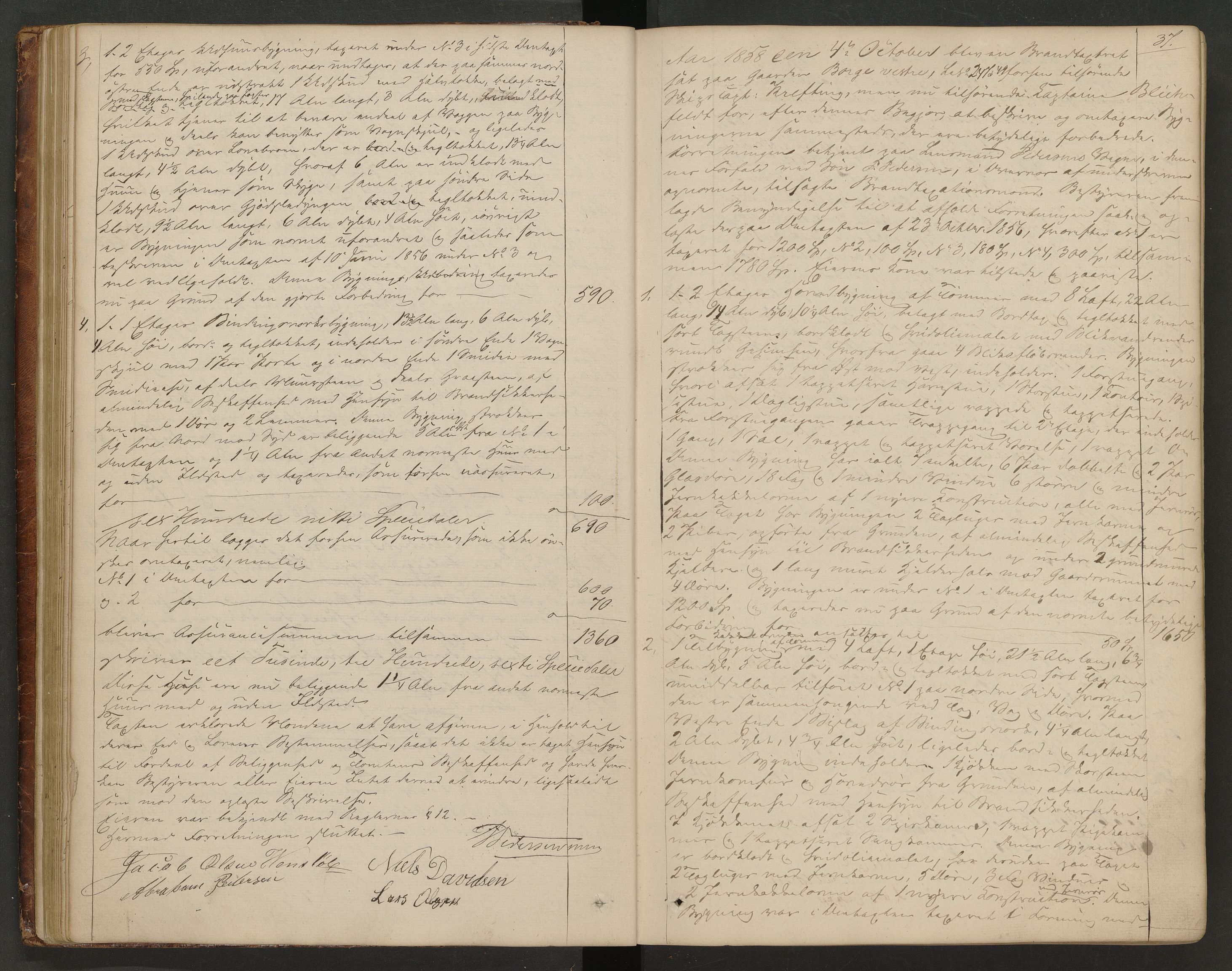 Gjerpen og Siljan lensmannskontor, AV/SAKO-A-555/Y/Ye/Yea/L0002: Branntakstprotokoll, 1856-1873