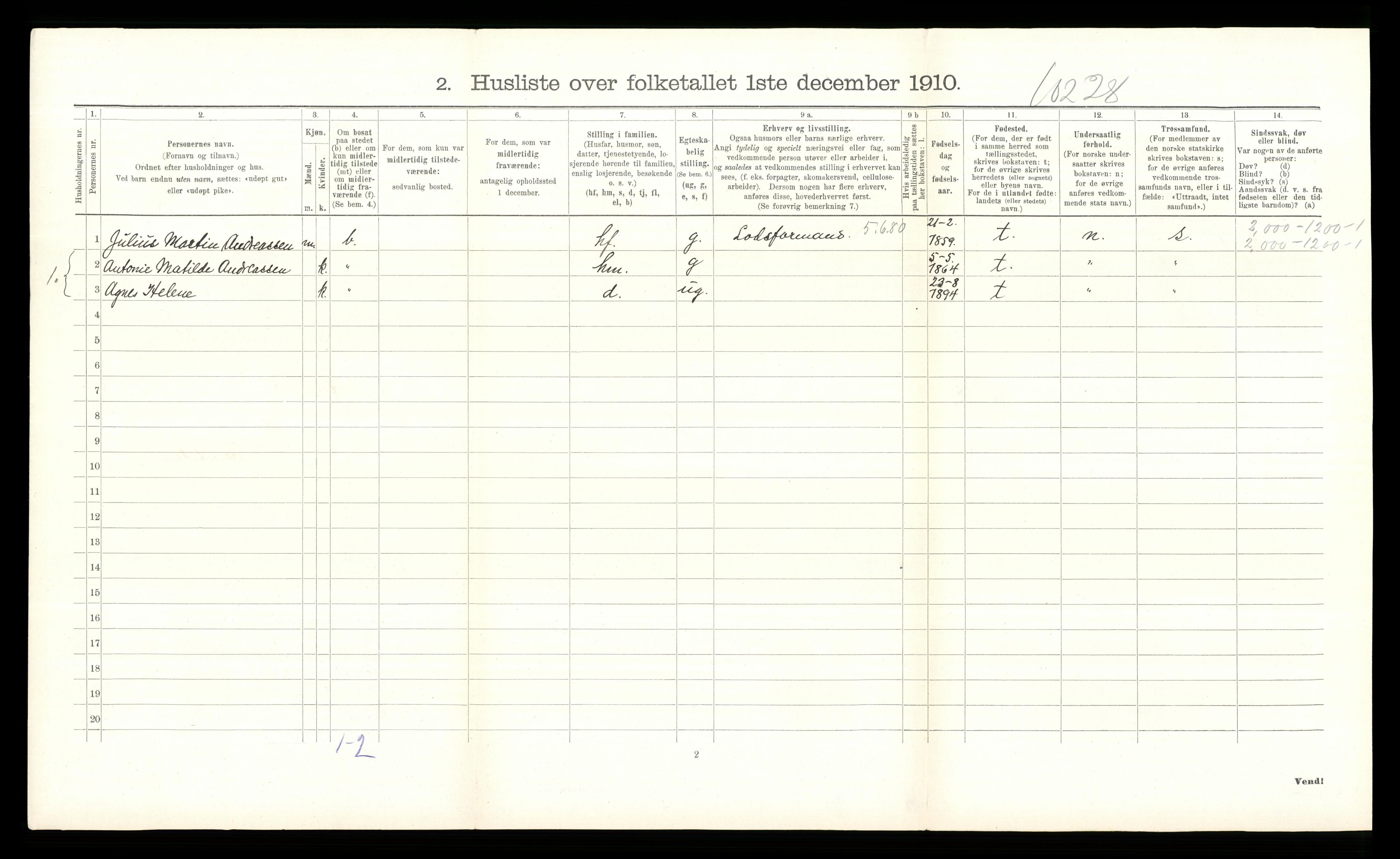 RA, 1910 census for Hurum, 1910, p. 855