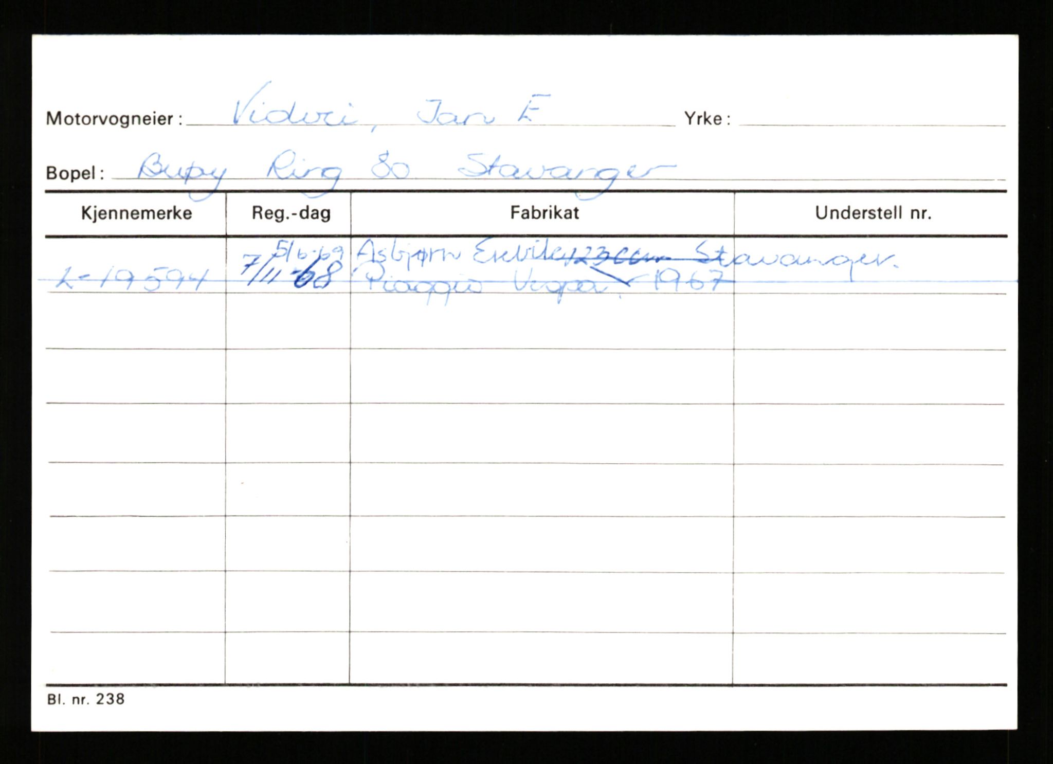 Stavanger trafikkstasjon, SAST/A-101942/0/H/L0042: Vaulen - Vistnes, 1930-1971, p. 1347