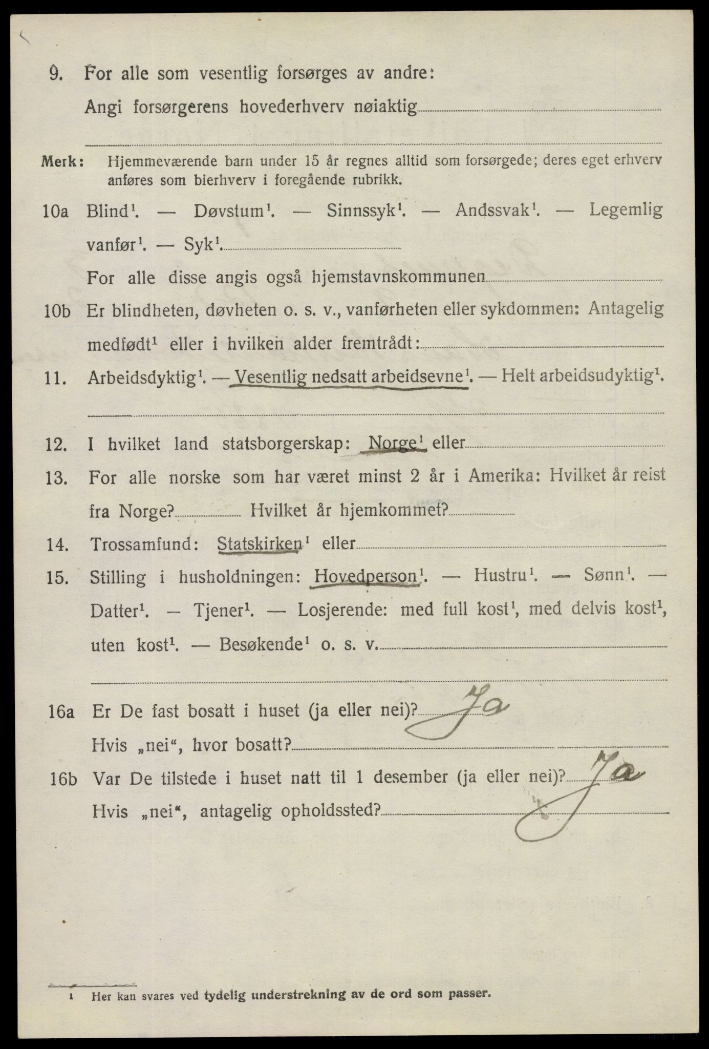 SAO, 1920 census for Degernes, 1920, p. 2177