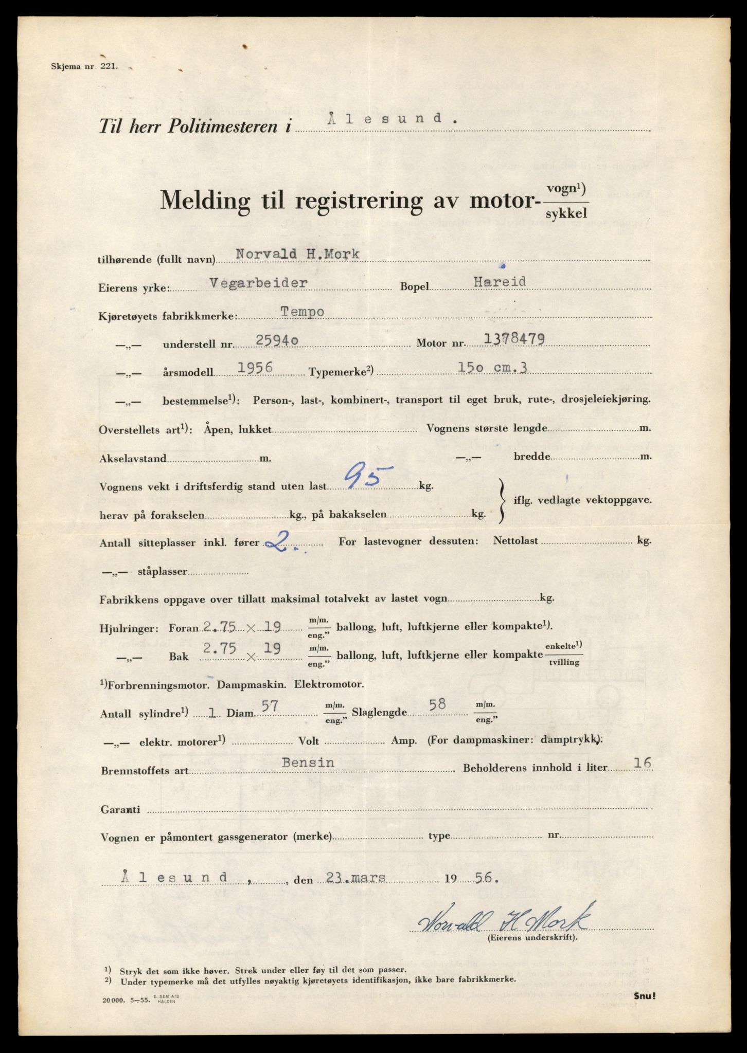 Møre og Romsdal vegkontor - Ålesund trafikkstasjon, AV/SAT-A-4099/F/Fe/L0039: Registreringskort for kjøretøy T 13361 - T 13530, 1927-1998, p. 1533