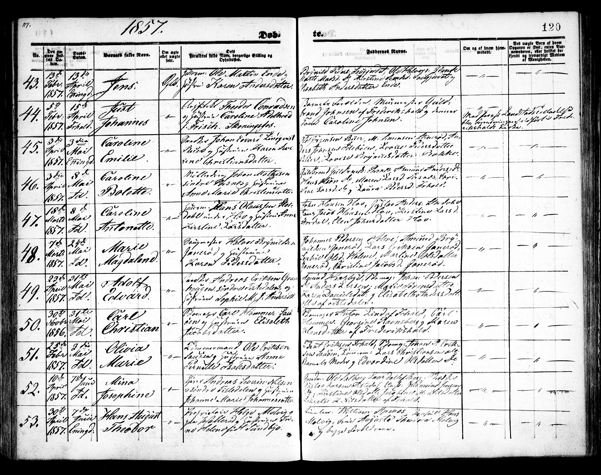 Idd prestekontor Kirkebøker, SAO/A-10911/F/Fc/L0004a: Parish register (official) no. III 4A, 1848-1860, p. 120
