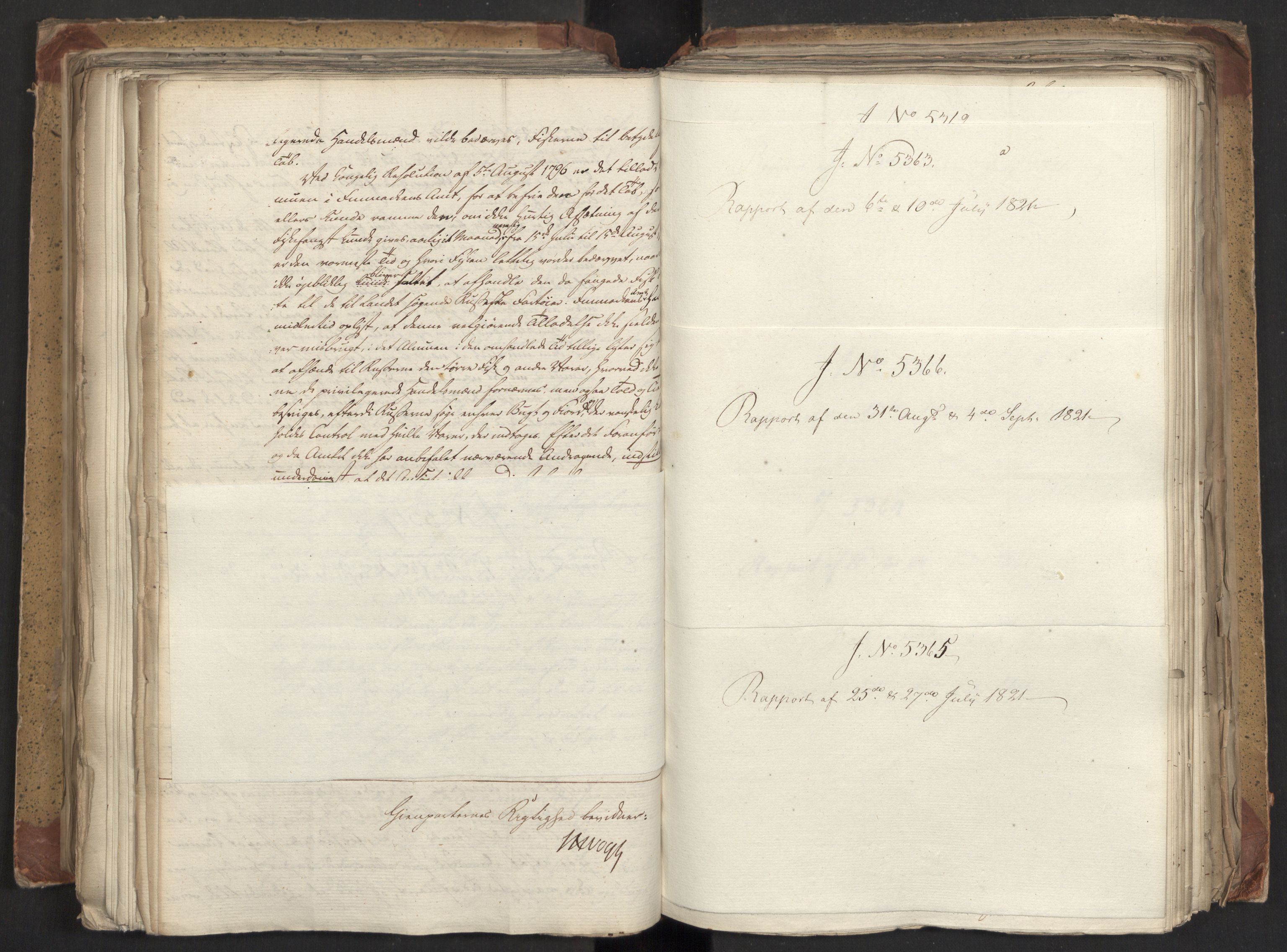 Statsrådsavdelingen i Stockholm, AV/RA-S-1003/D/Da/L0027: Regjeringsinnstillinger nr. 5275-5436, 1821, p. 322