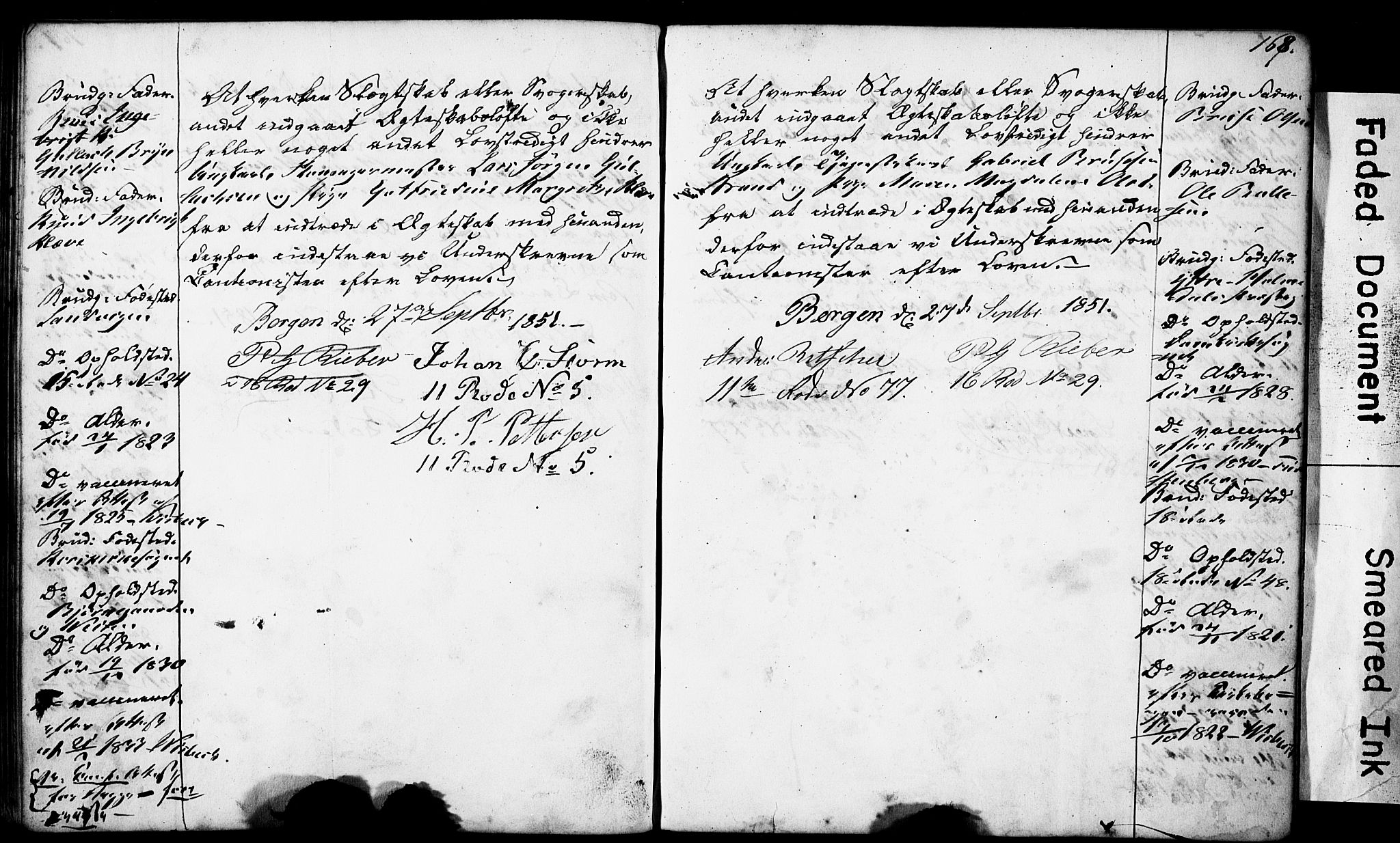 Domkirken sokneprestembete, AV/SAB-A-74801: Best man's statements no. II.5.4, 1845-1852, p. 168