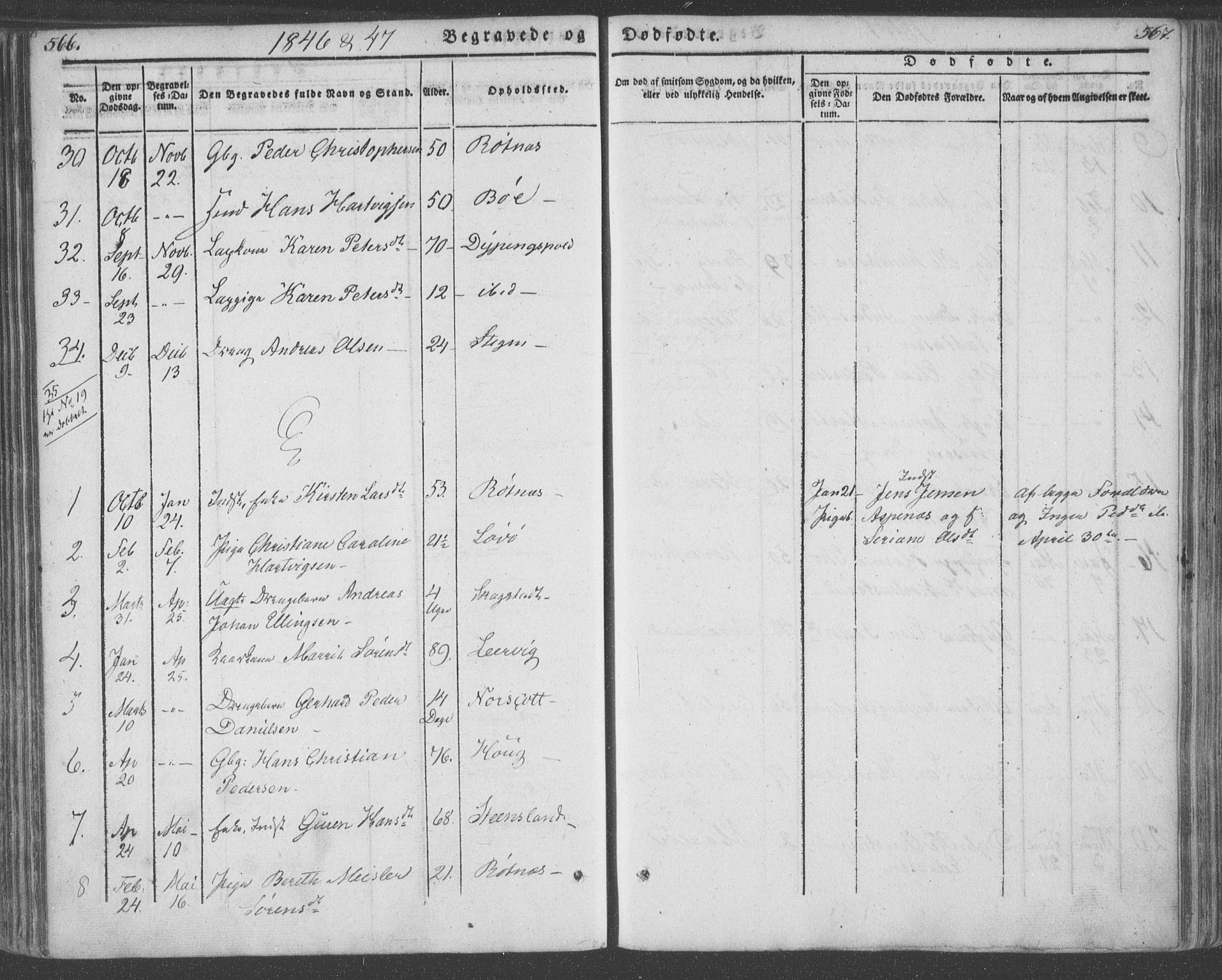 Ministerialprotokoller, klokkerbøker og fødselsregistre - Nordland, AV/SAT-A-1459/855/L0799: Parish register (official) no. 855A07, 1834-1852, p. 566-567