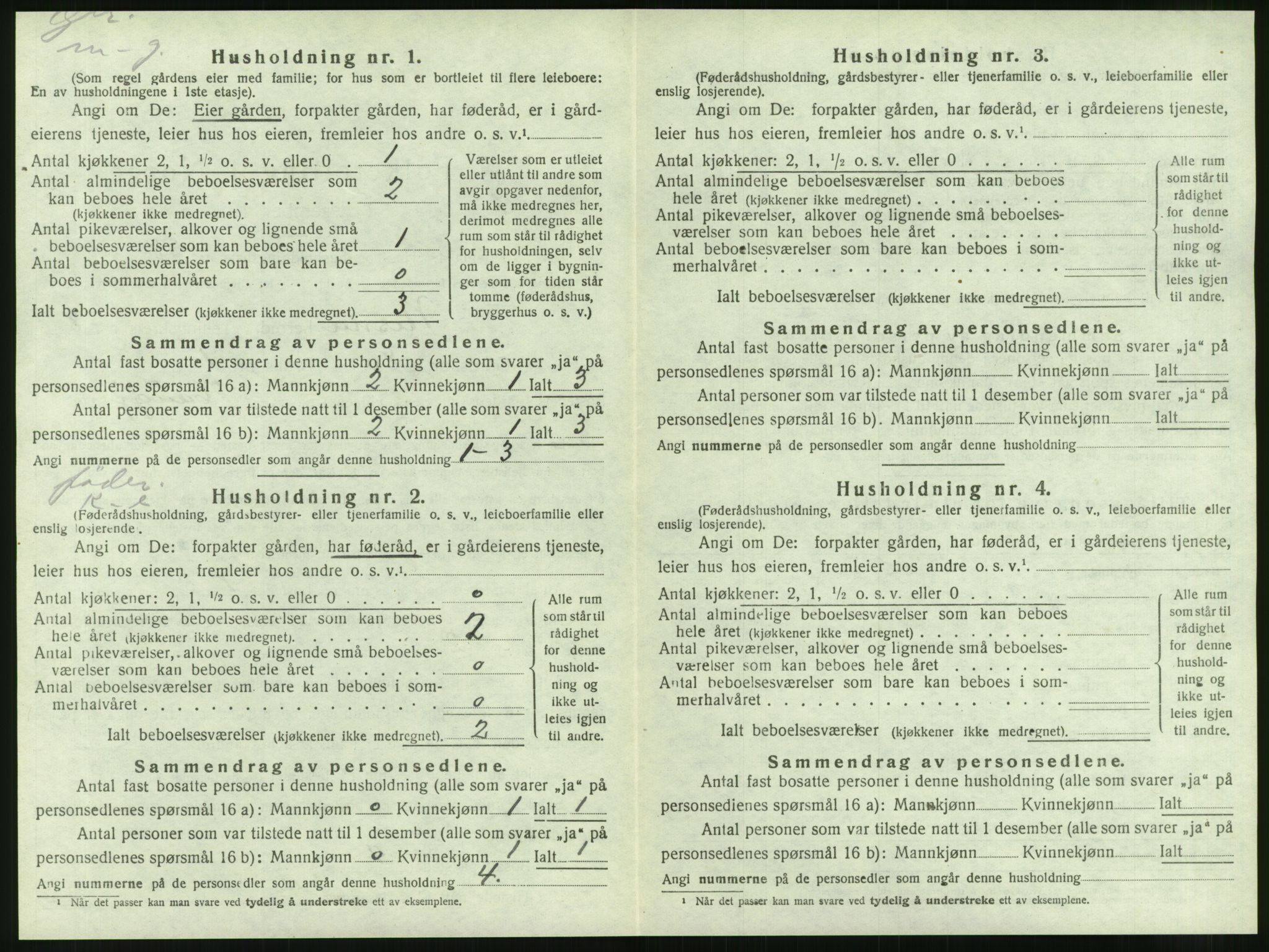 SAT, 1920 census for Nesna, 1920, p. 1046