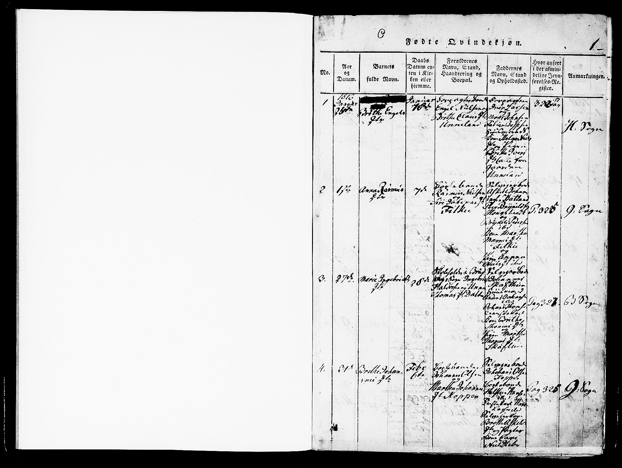 Haus sokneprestembete, SAB/A-75601/H/Haa: Parish register (official) no. A 12, 1816-1821, p. 1