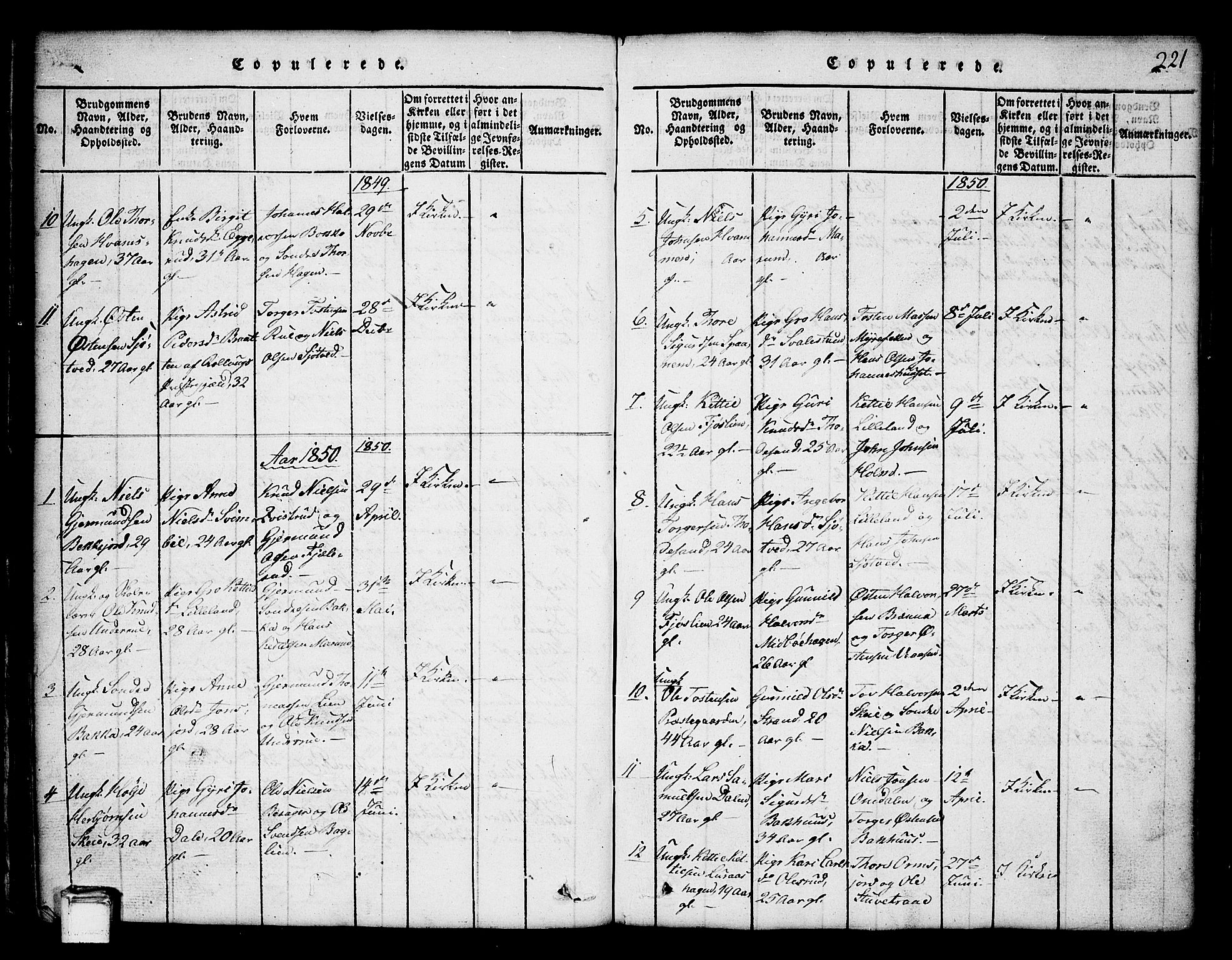Tinn kirkebøker, SAKO/A-308/G/Ga/L0001: Parish register (copy) no. I 1, 1815-1850, p. 221