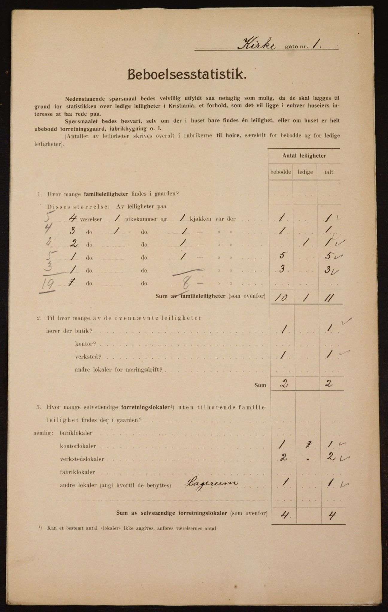 OBA, Municipal Census 1910 for Kristiania, 1910, p. 48206