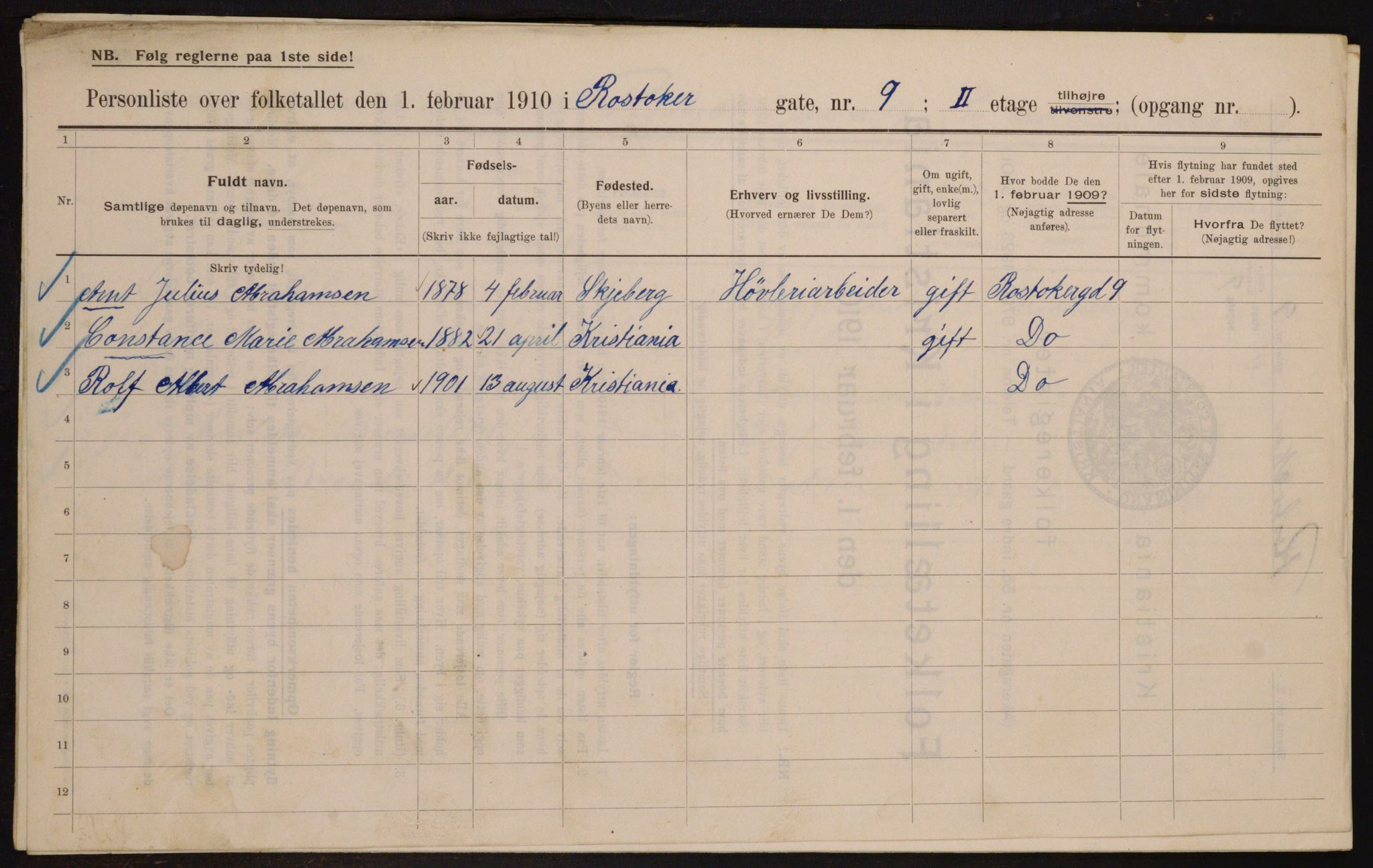 OBA, Municipal Census 1910 for Kristiania, 1910, p. 80881