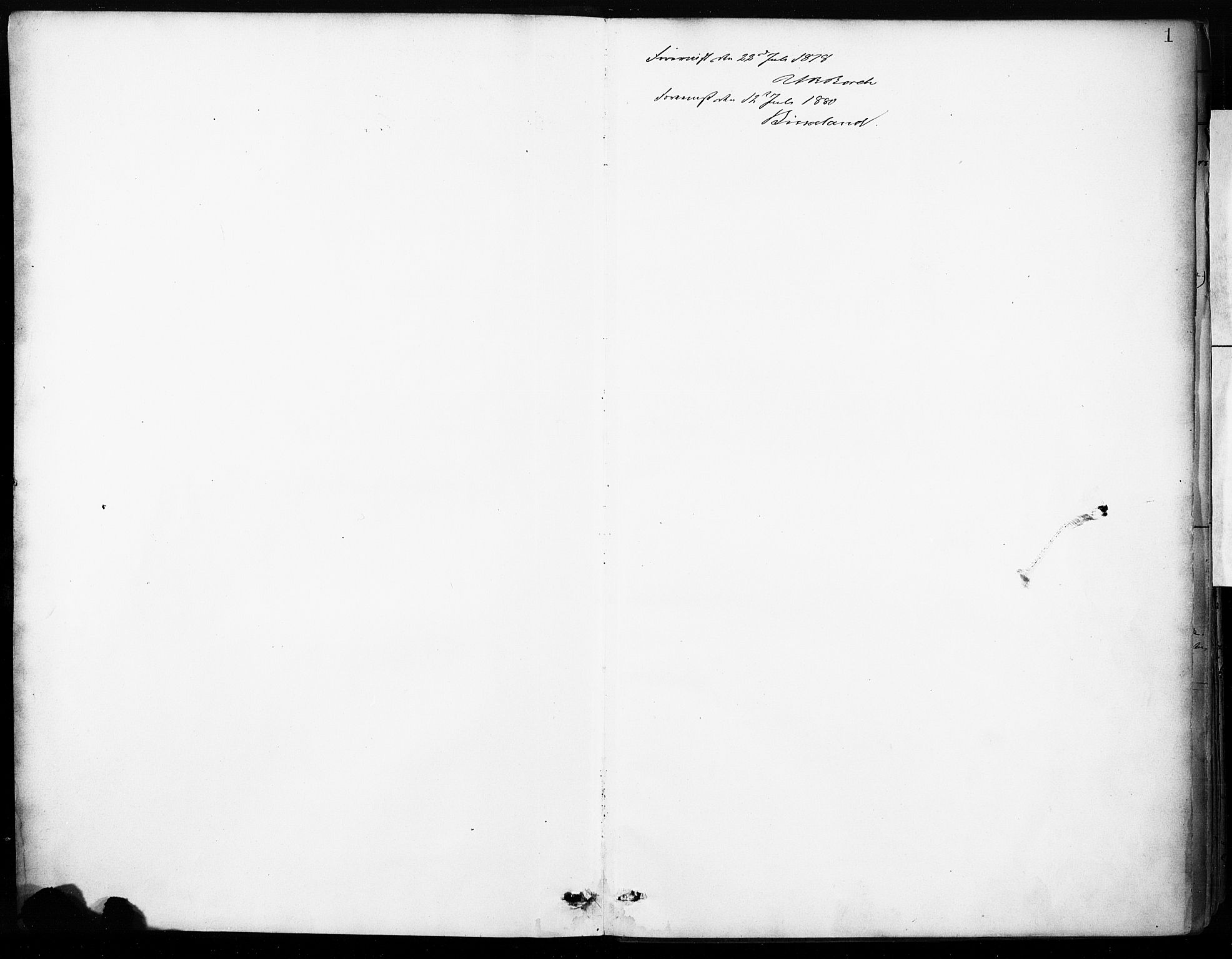 Stryn Sokneprestembete, AV/SAB-A-82501: Parish register (official) no. B 1, 1878-1907, p. 1