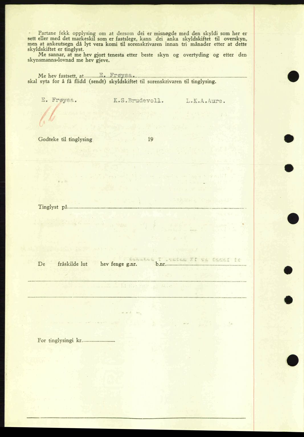 Nordre Sunnmøre sorenskriveri, SAT/A-0006/1/2/2C/2Ca: Mortgage book no. A11, 1941-1941, Diary no: : 1446/1941