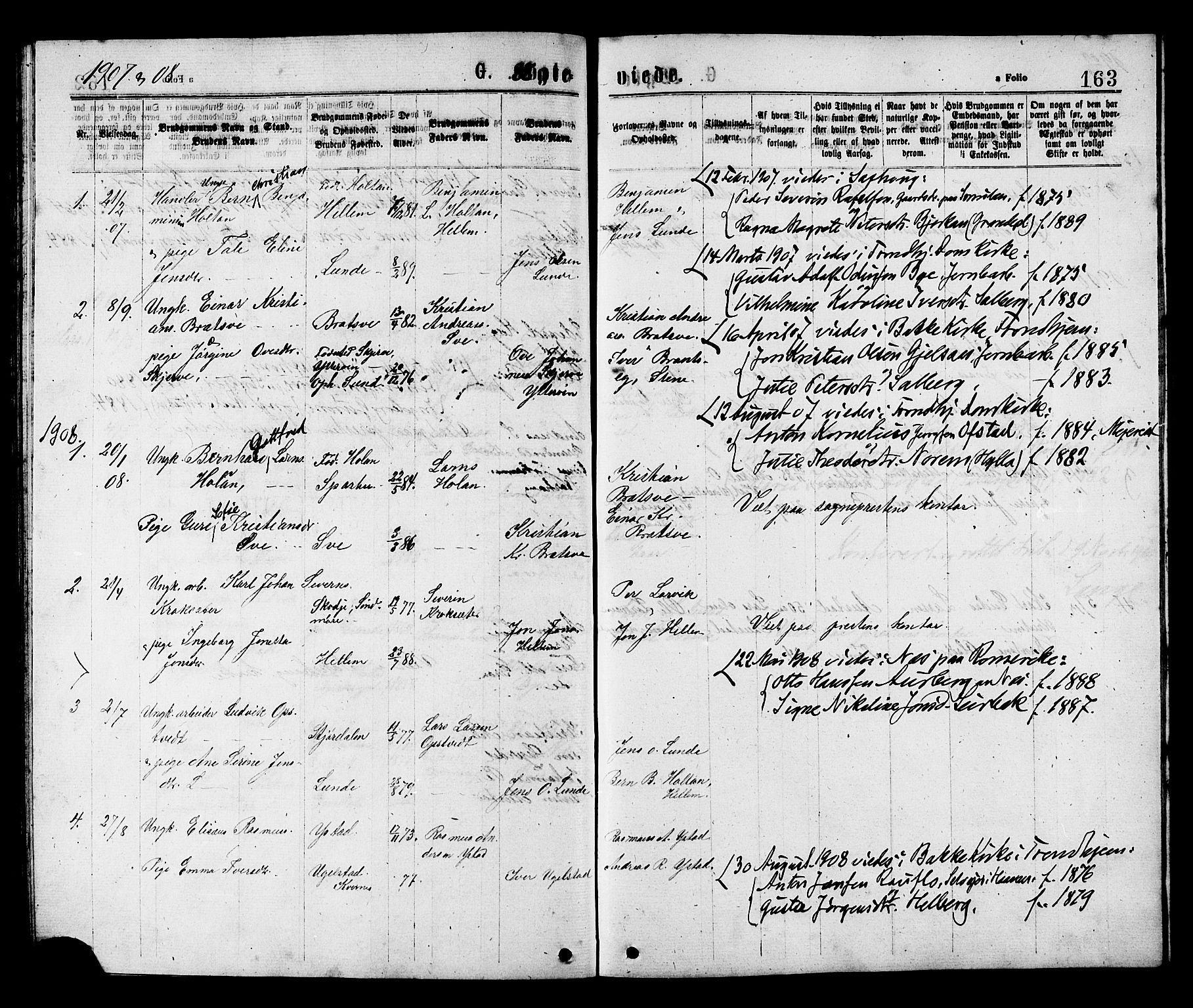Ministerialprotokoller, klokkerbøker og fødselsregistre - Nord-Trøndelag, SAT/A-1458/731/L0311: Parish register (copy) no. 731C02, 1875-1911, p. 163