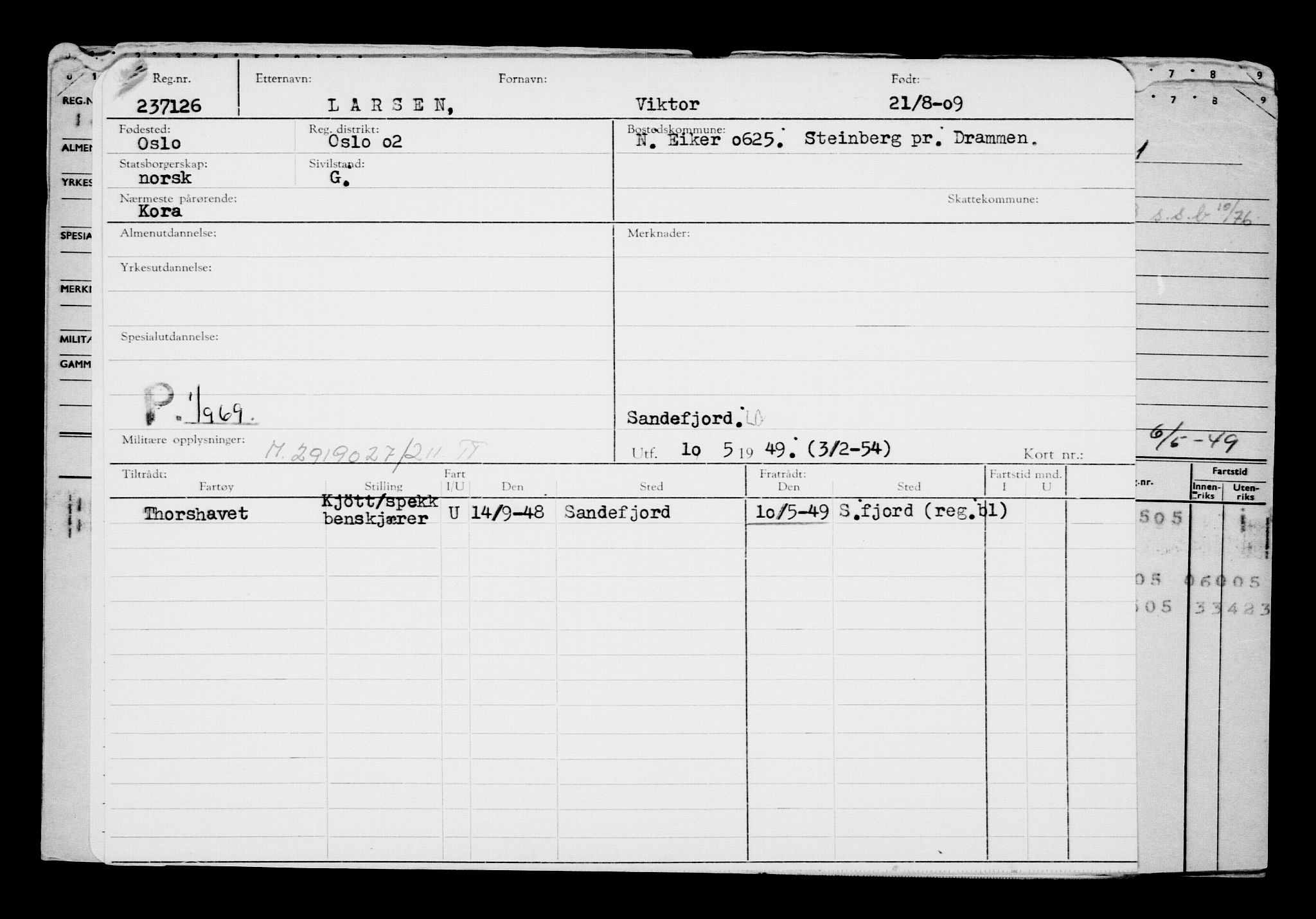 Direktoratet for sjømenn, AV/RA-S-3545/G/Gb/L0085: Hovedkort, 1909, p. 300