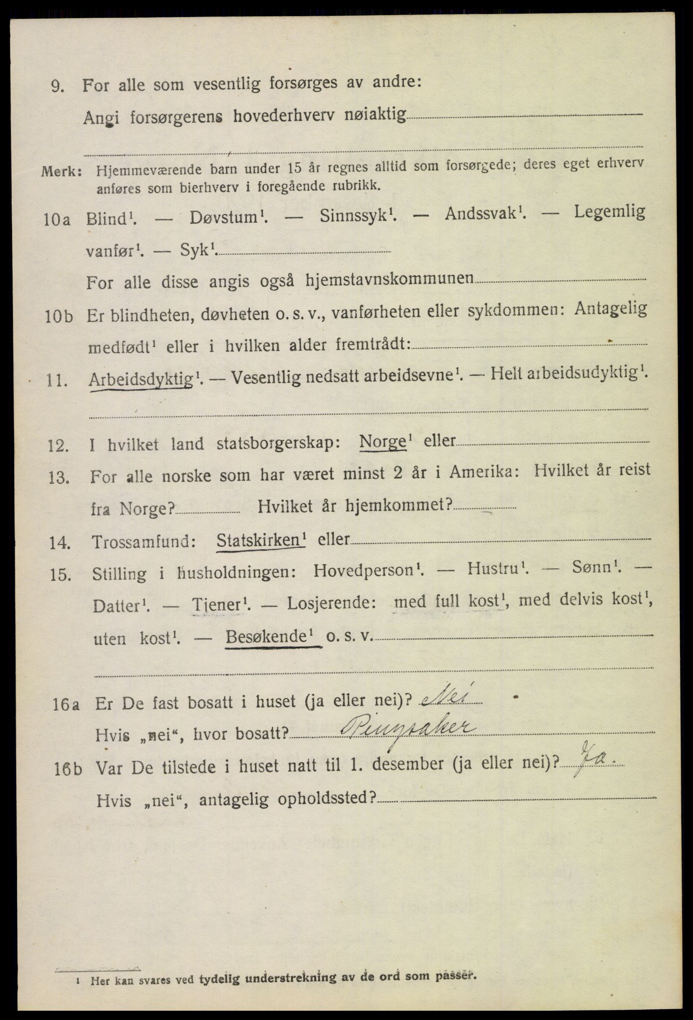 SAH, 1920 census for Vardal, 1920, p. 2718