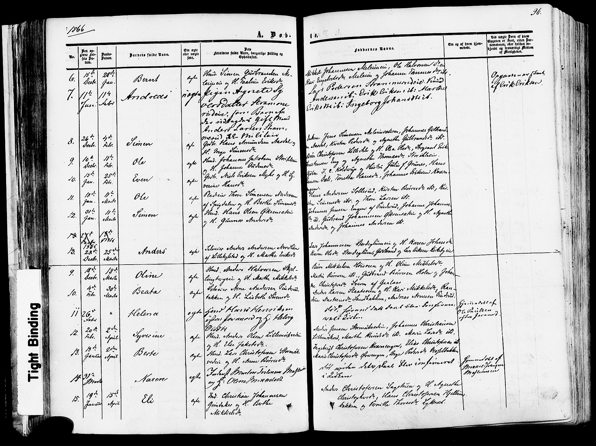 Vang prestekontor, Hedmark, AV/SAH-PREST-008/H/Ha/Haa/L0013: Parish register (official) no. 13, 1855-1879, p. 96