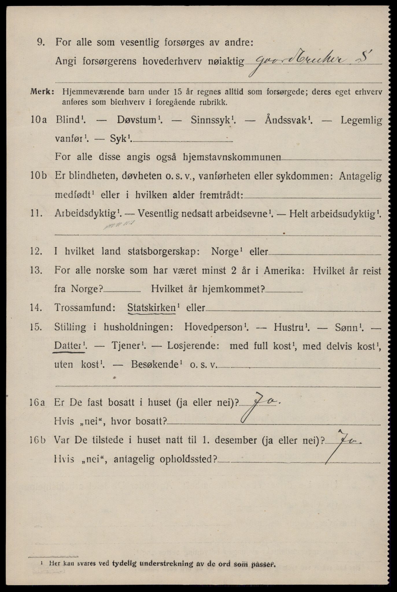 SAST, 1920 census for Torvastad, 1920, p. 2001