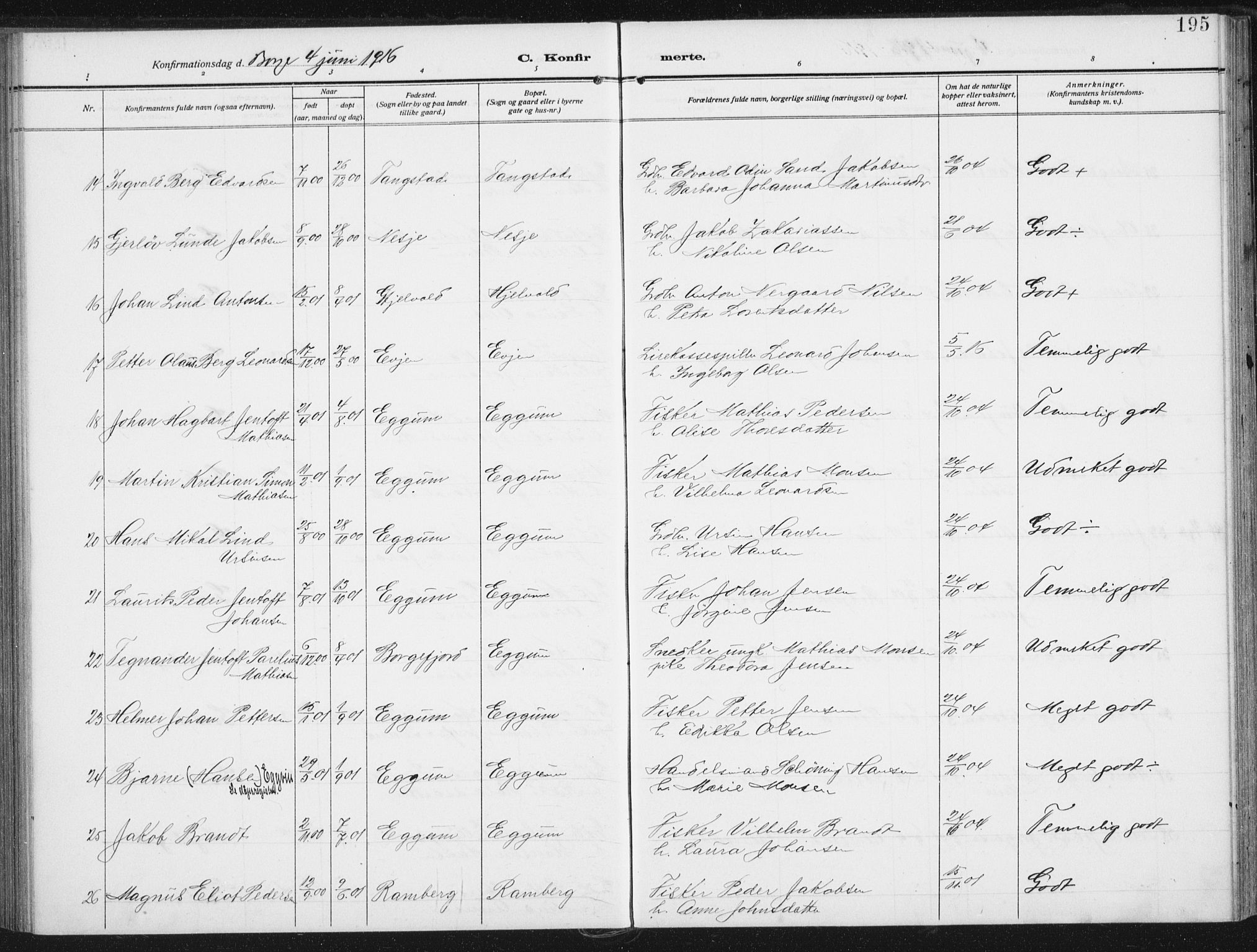 Ministerialprotokoller, klokkerbøker og fødselsregistre - Nordland, SAT/A-1459/880/L1135: Parish register (official) no. 880A09, 1908-1919, p. 195