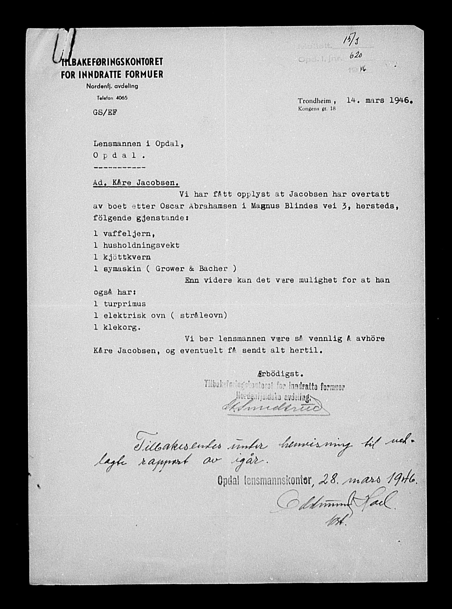 Justisdepartementet, Tilbakeføringskontoret for inndratte formuer, RA/S-1564/H/Hc/Hca/L0891: --, 1945-1947, p. 304