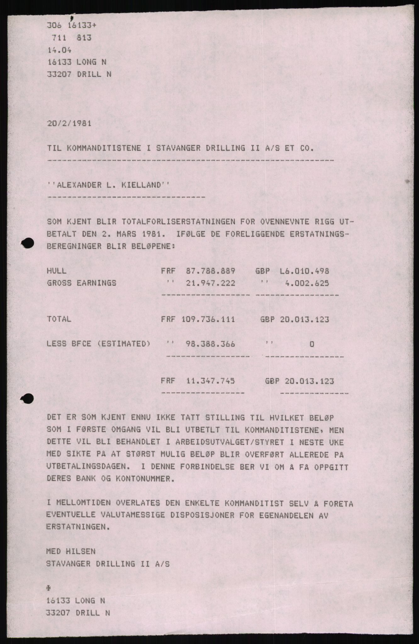 Pa 1503 - Stavanger Drilling AS, AV/SAST-A-101906/D/L0006: Korrespondanse og saksdokumenter, 1974-1984, p. 279