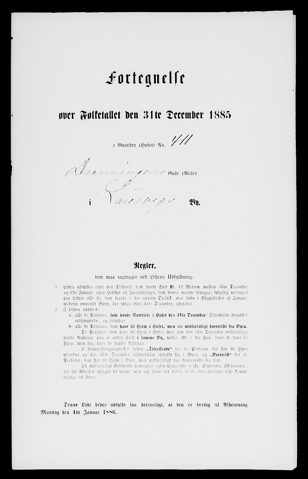 SAKO, 1885 census for 0707 Larvik, 1885, p. 1162