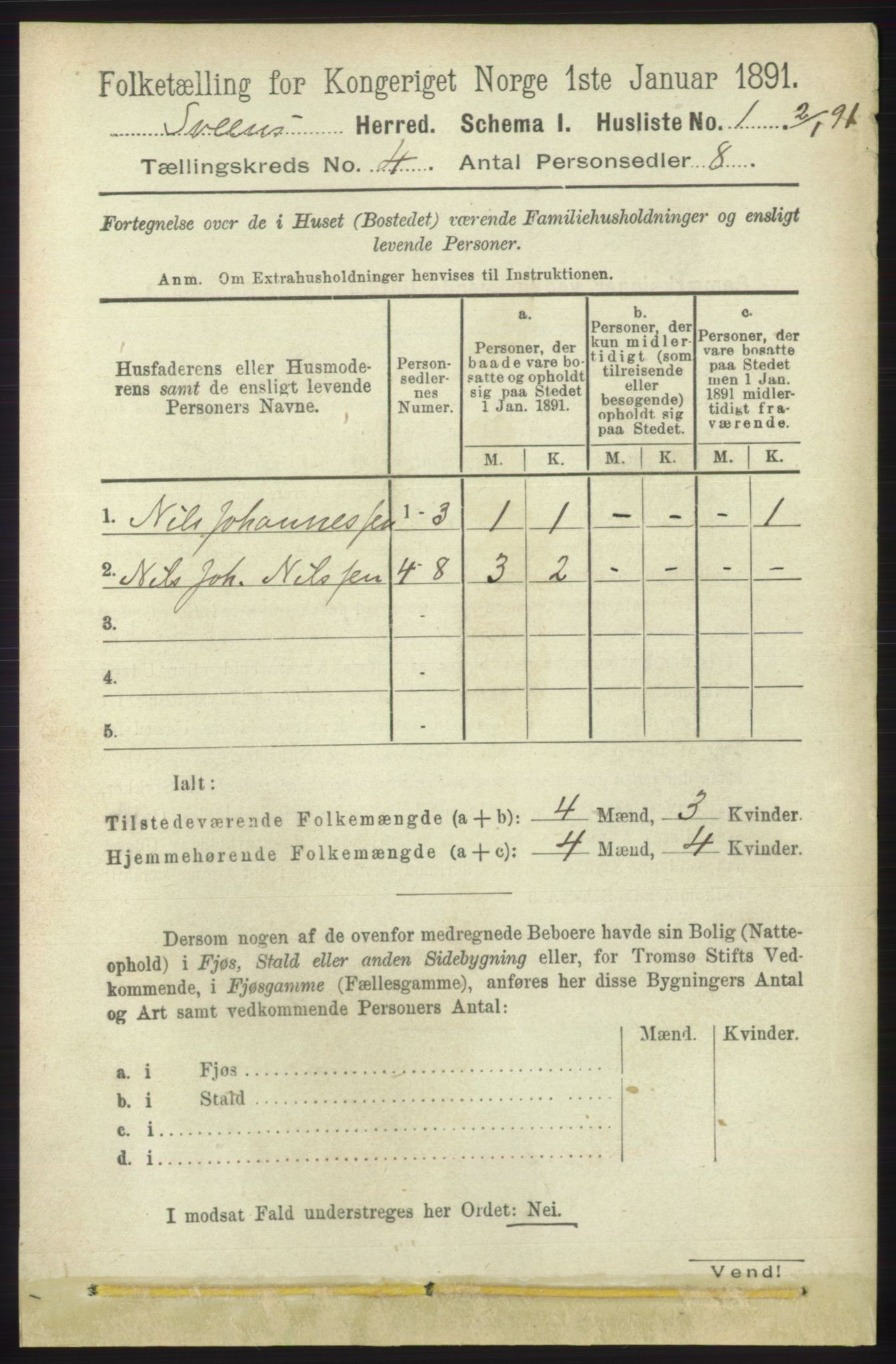 RA, 1891 census for 1216 Sveio, 1891, p. 1094