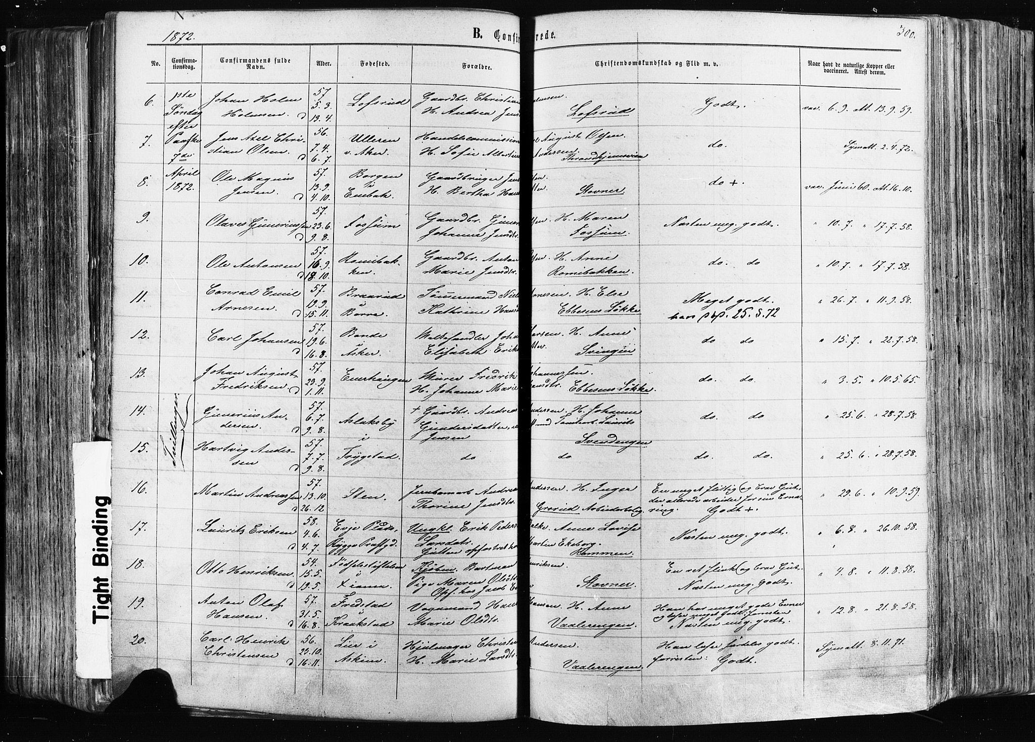 Østre Aker prestekontor Kirkebøker, AV/SAO-A-10840/F/Fa/L0003: Parish register (official) no. I 3, 1869-1875, p. 300