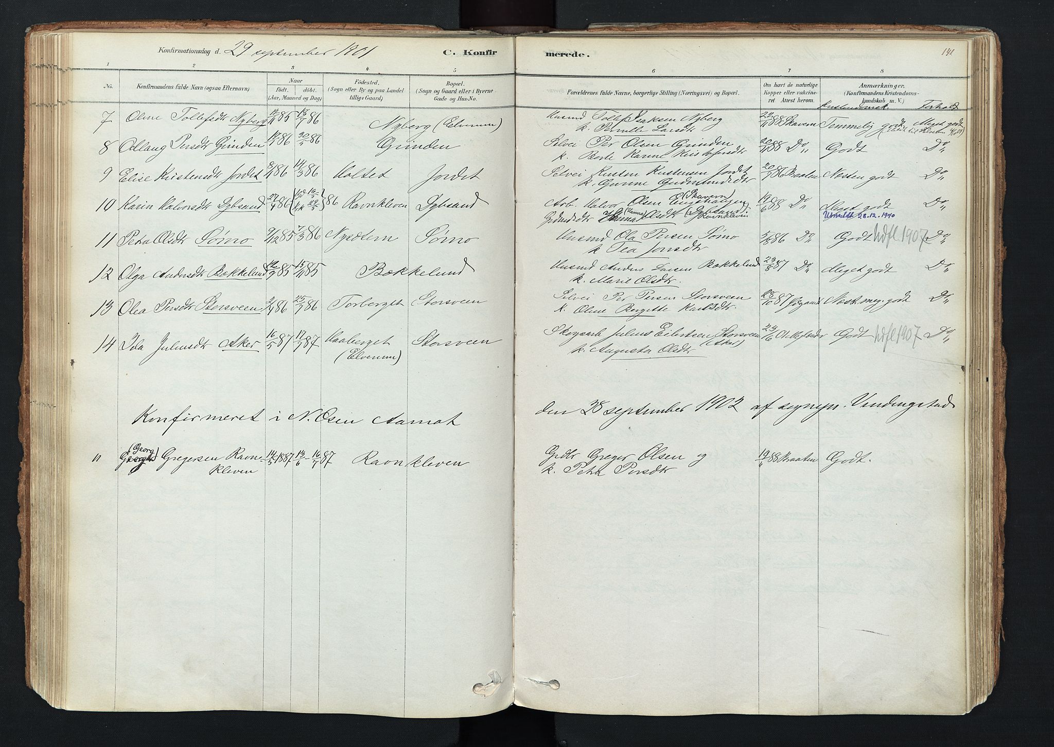 Trysil prestekontor, SAH/PREST-046/H/Ha/Haa/L0011: Parish register (official) no. 11, 1878-1912, p. 141