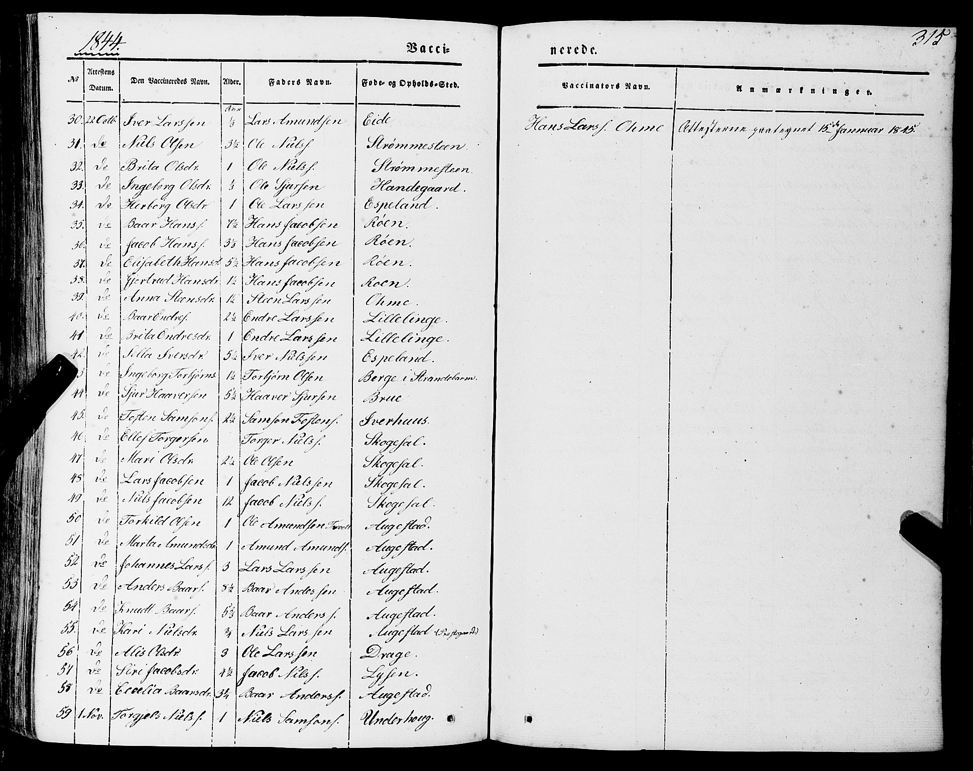 Strandebarm sokneprestembete, AV/SAB-A-78401/H/Haa: Parish register (official) no. A 7, 1844-1872, p. 315