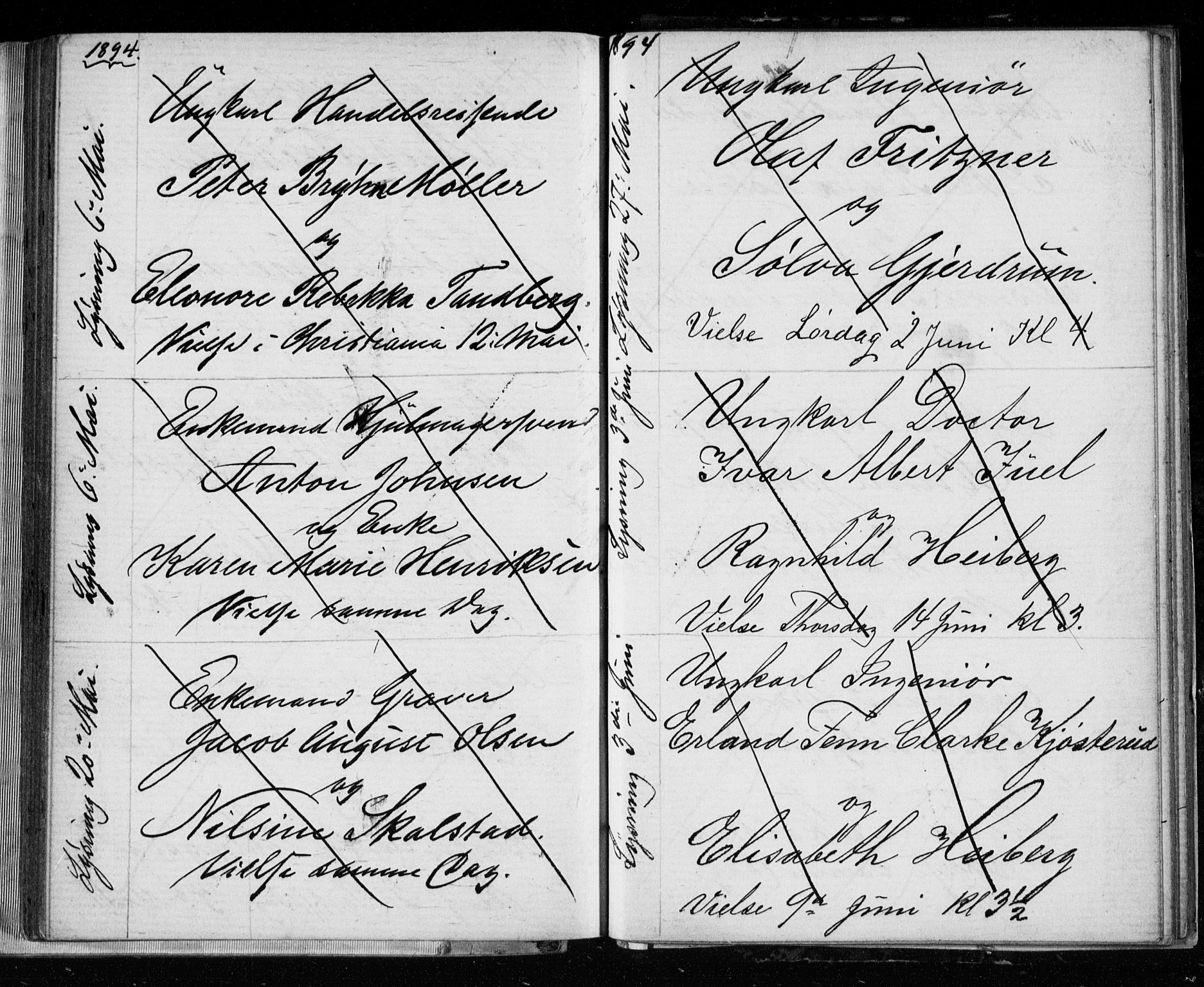 Bragernes kirkebøker, AV/SAKO-A-6/H/Ha/L0006: Banns register no. 6, 1873-1896