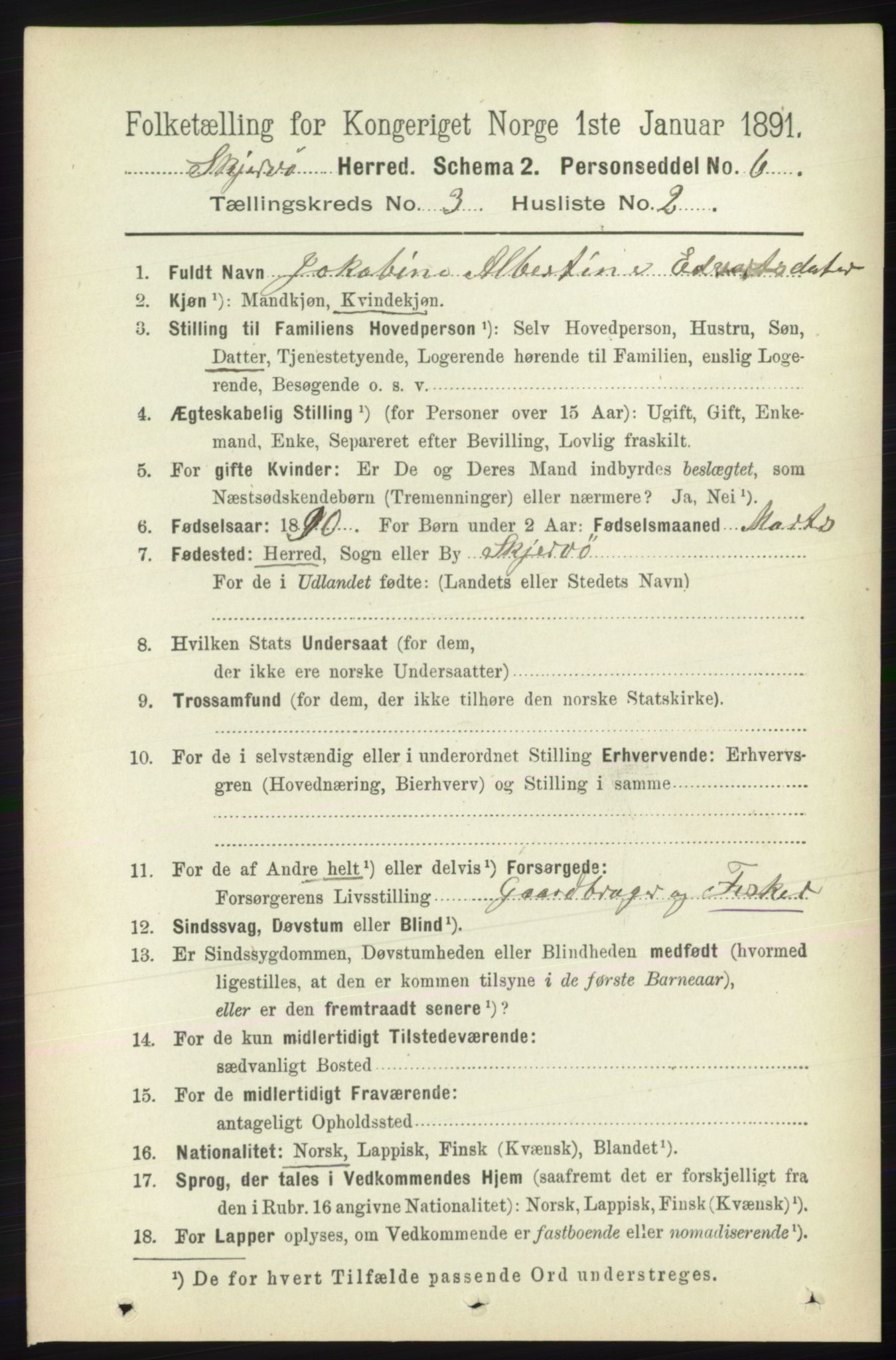 RA, 1891 census for 1941 Skjervøy, 1891, p. 1857