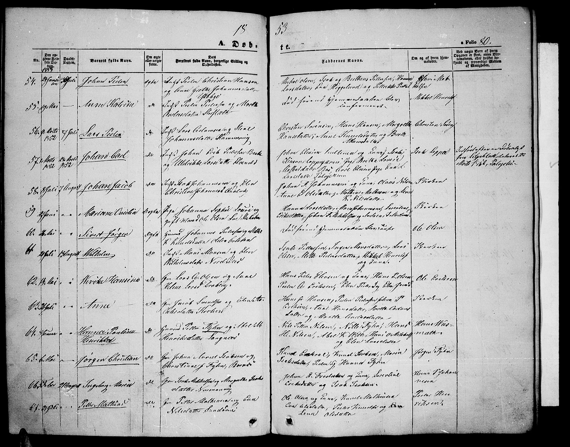Lyngen sokneprestembete, SATØ/S-1289/H/He/Heb/L0002klokker: Parish register (copy) no. 2, 1839-1860, p. 80